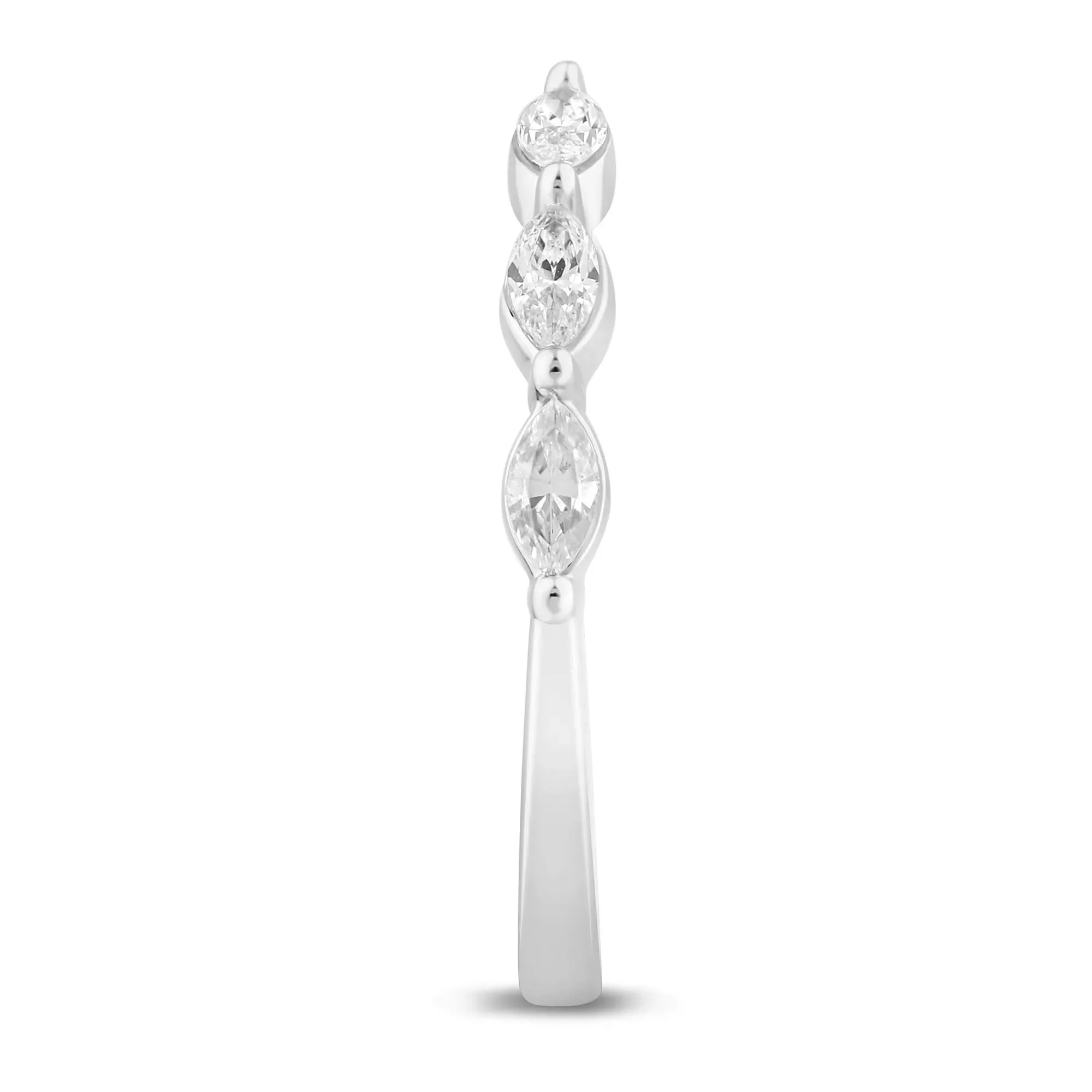 3/8 CT. Tw. Lab Grown Diamond Open Stack Anniversary Band Ring 14K White Gold Size 6 1mm - Image 2