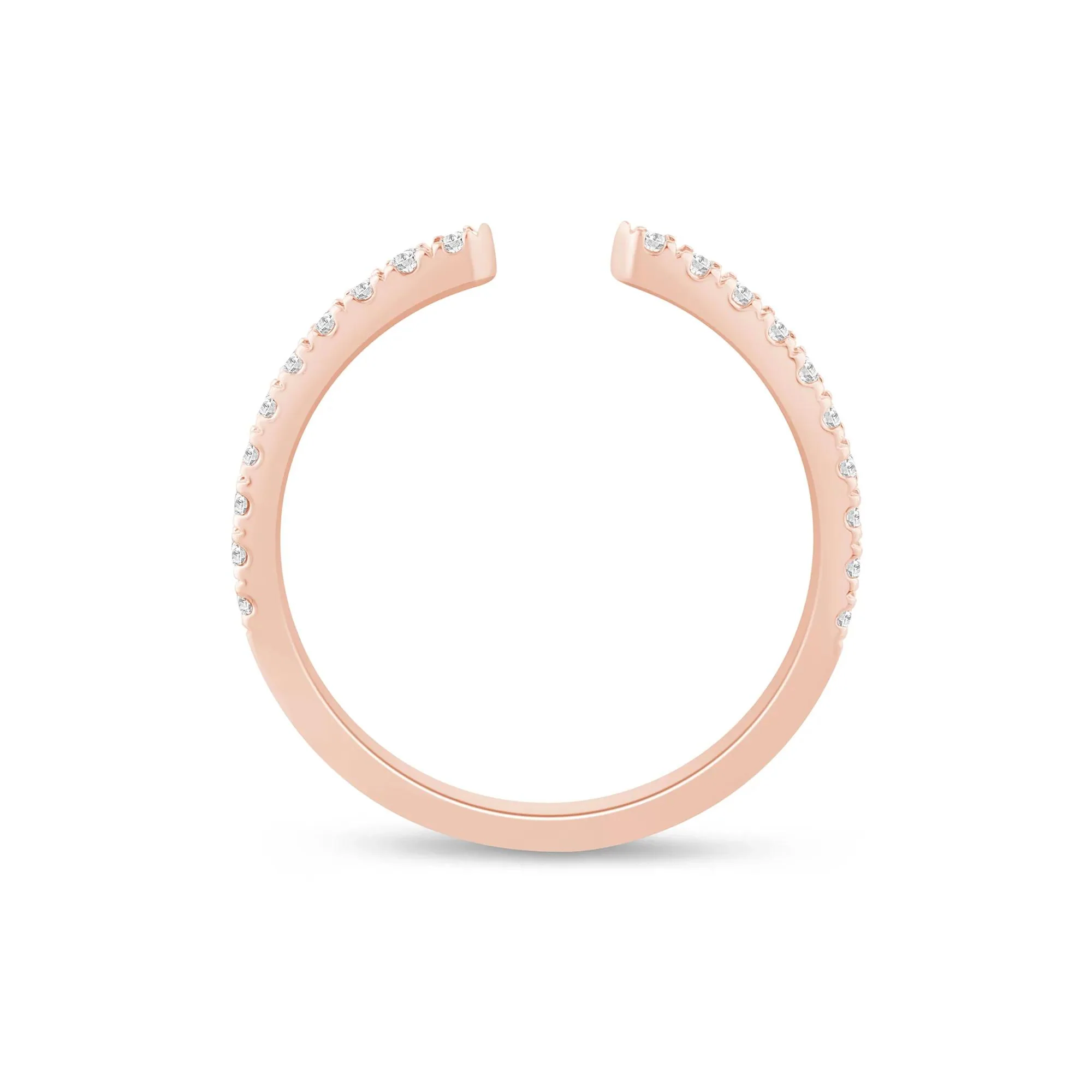 1/4 CT. Tw. Lab Grown Diamond Open Band Ring 14K Rose Gold Round Brilliant Cut Size 9 1mm - Image 2