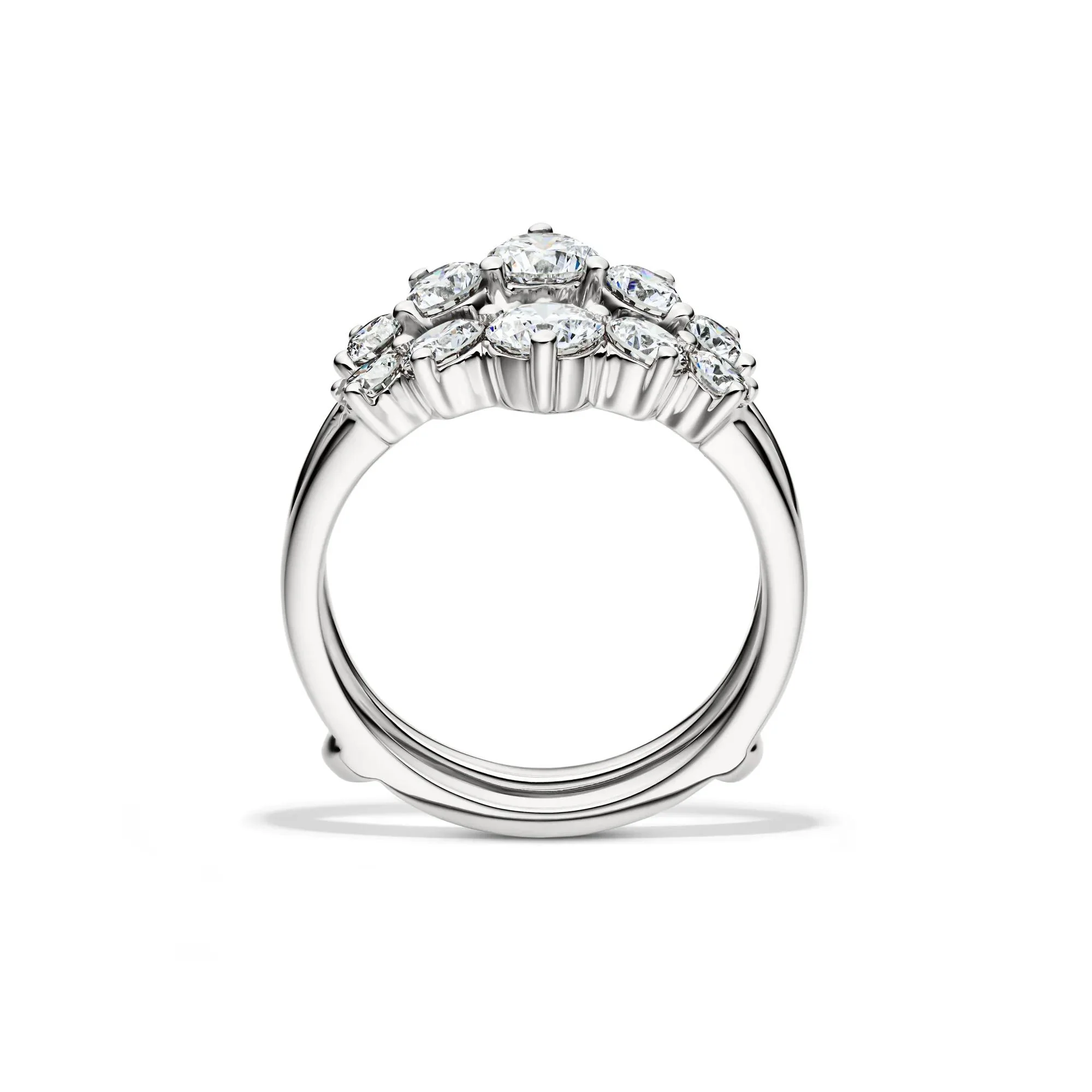 2 CT. Tw. Lab Grown Diamond Insert 14K White Gold Ring Size 6.5 5mm - Image 2