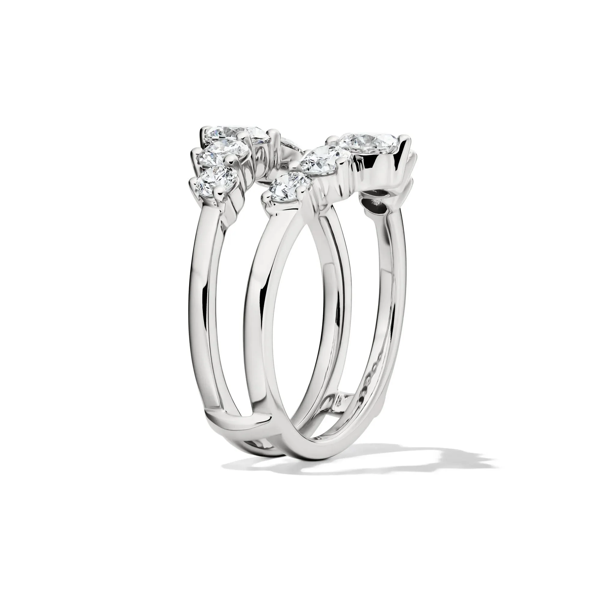 2 CT. Tw. Lab Grown Diamond Insert 14K White Gold Ring Size 6.5 5mm - Image 3