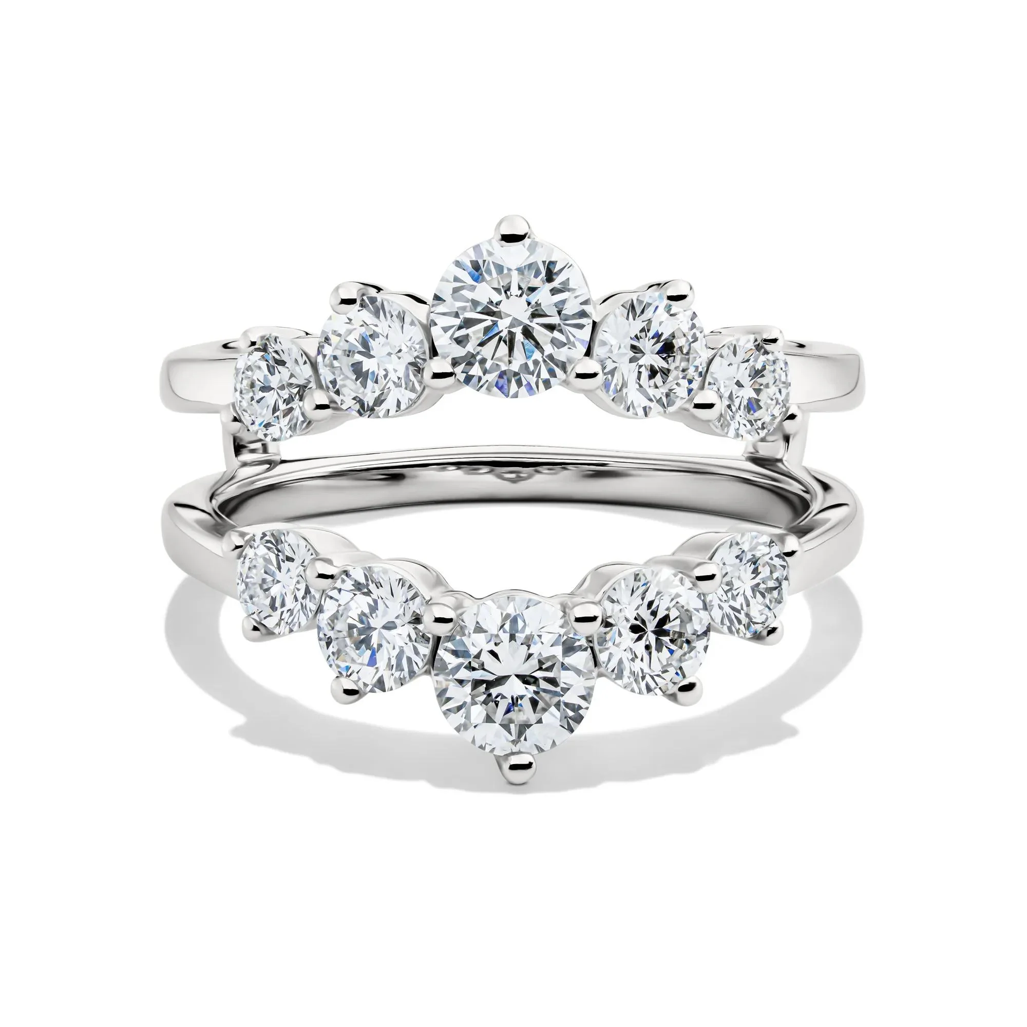 2 CT. Tw. Lab Grown Diamond Insert 14K White Gold Ring Size 7 5mm