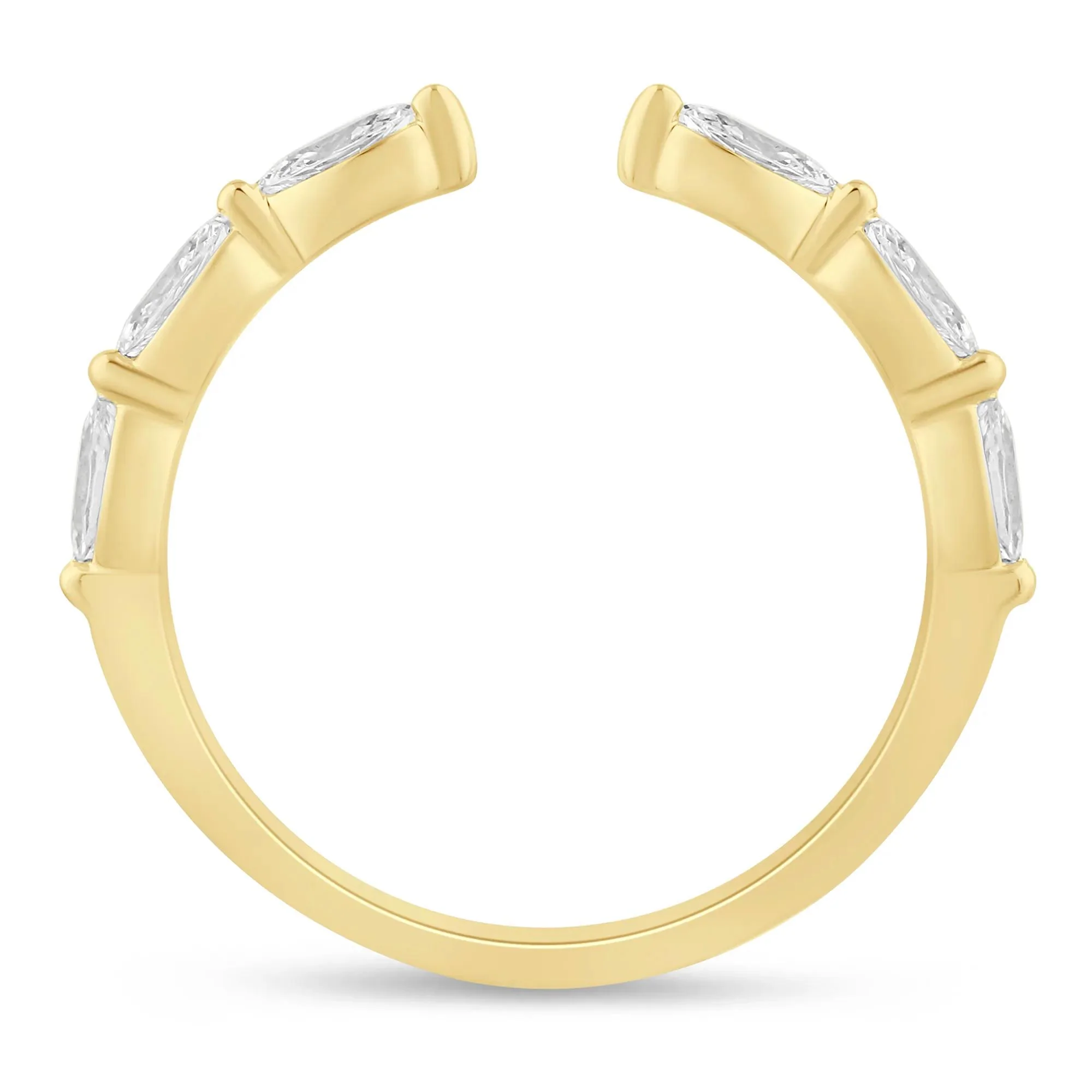3/8 CT. Tw. Lab Grown Diamond Open Stack Anniversary Band Ring 14K Yellow Gold Size 5 1mm - Image 2