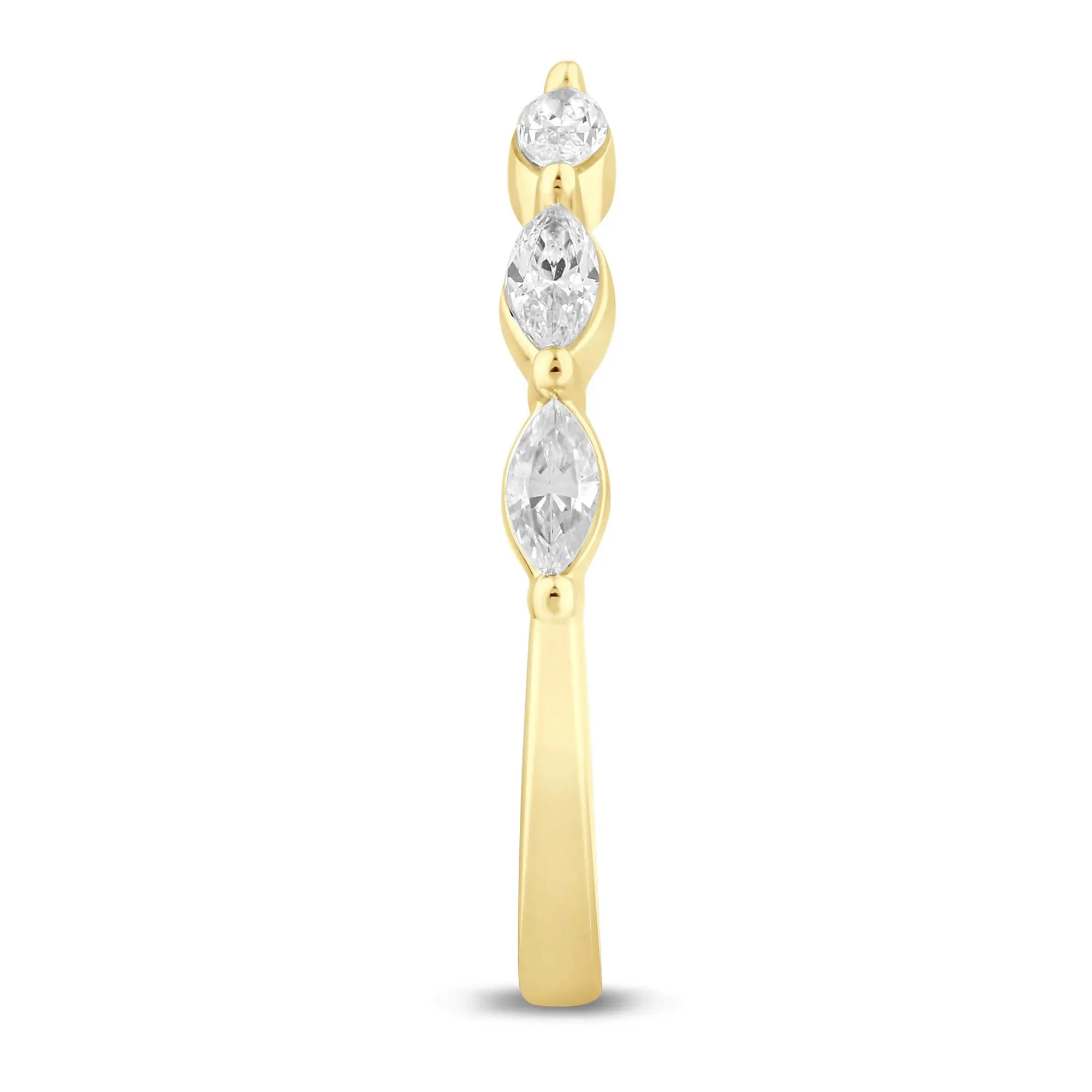 3/8 CT. Tw. Lab Grown Diamond Open Stack Anniversary Band Ring 14K Yellow Gold Size 5.5 1mm - Image 3