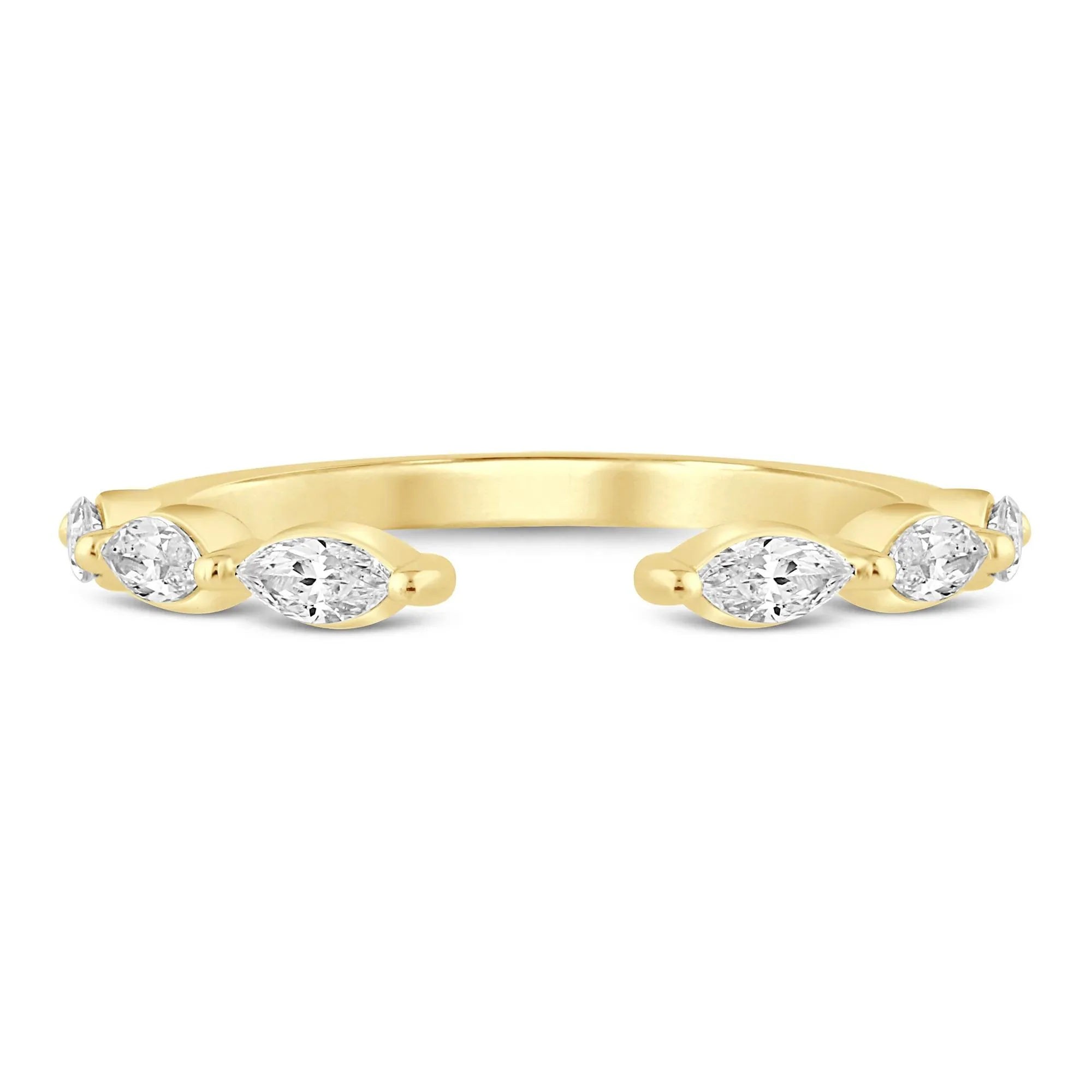 3/8 CT. Tw. Lab Grown Diamond Open Stack Anniversary Band Ring 14K Yellow Gold Size 6 1mm