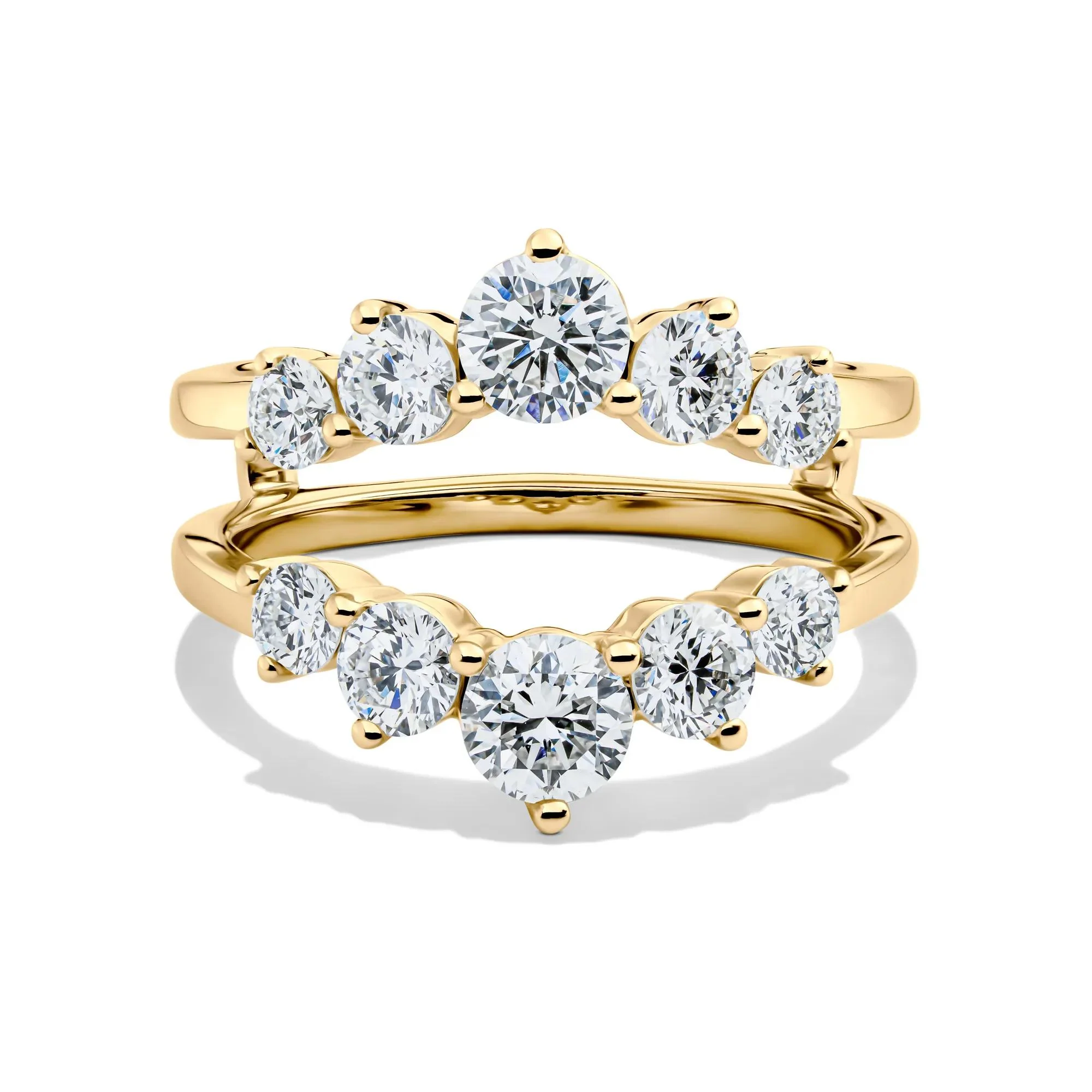 2 CT. Tw. Lab Grown Diamond Insert 14K Yellow Gold Ring Size 7 5mm