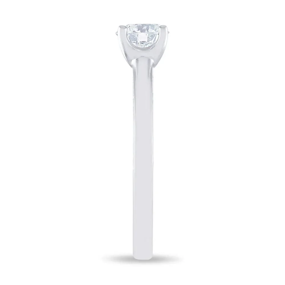 7/8 CT. Tw. Diamond Engagement Ring 14K White Gold Round Brilliant Cut Size 7.5 - Image 3