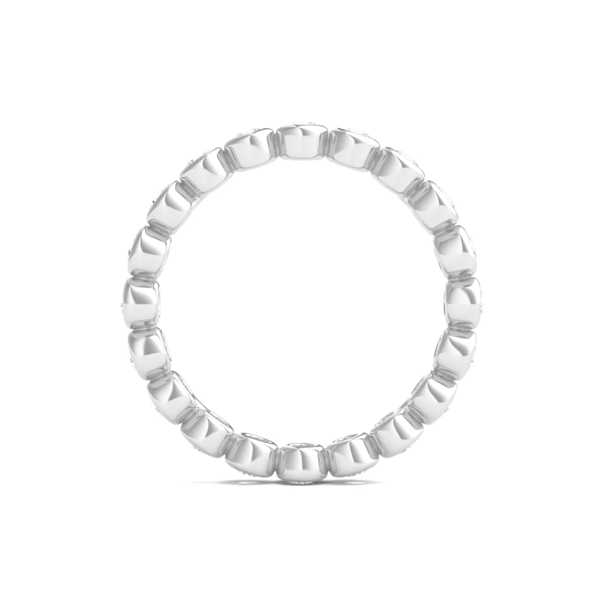 1 CT. Tw. Round Lab Grown Diamond Bezel-Set Eternity Band Ring Platinum White Size 8 - Image 2
