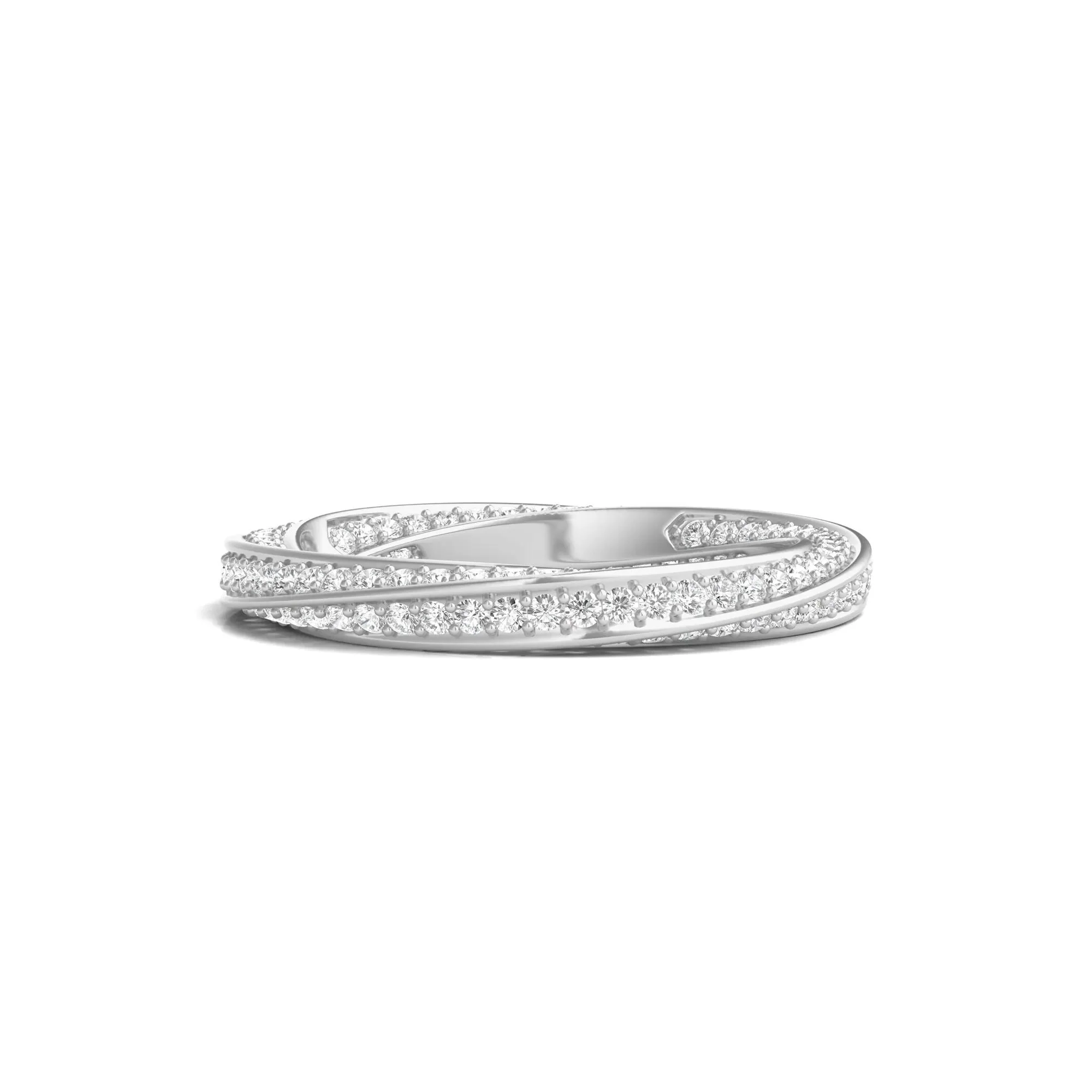 1 CT. Tw. Lab Grown Diamond Helix Eternity Band Ring 14K White Gold Round Brilliant Cut Size 5