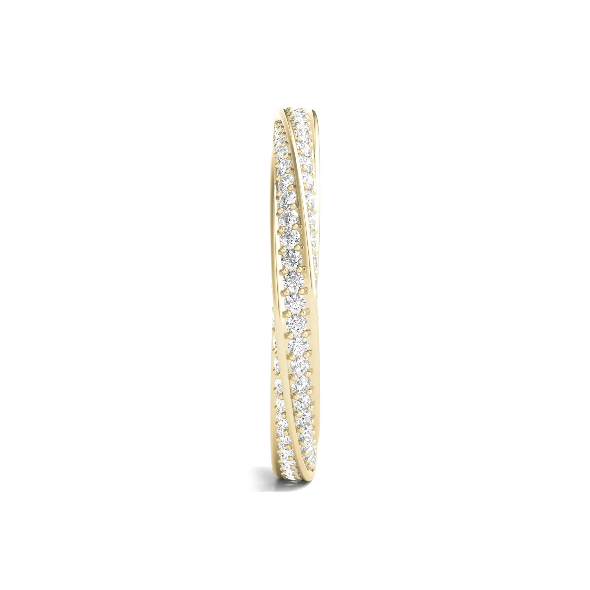 1 CT. Tw. Lab Grown Diamond Helix Eternity Band Ring 14K Yellow Gold Round Brilliant Cut Size 5 - Image 3