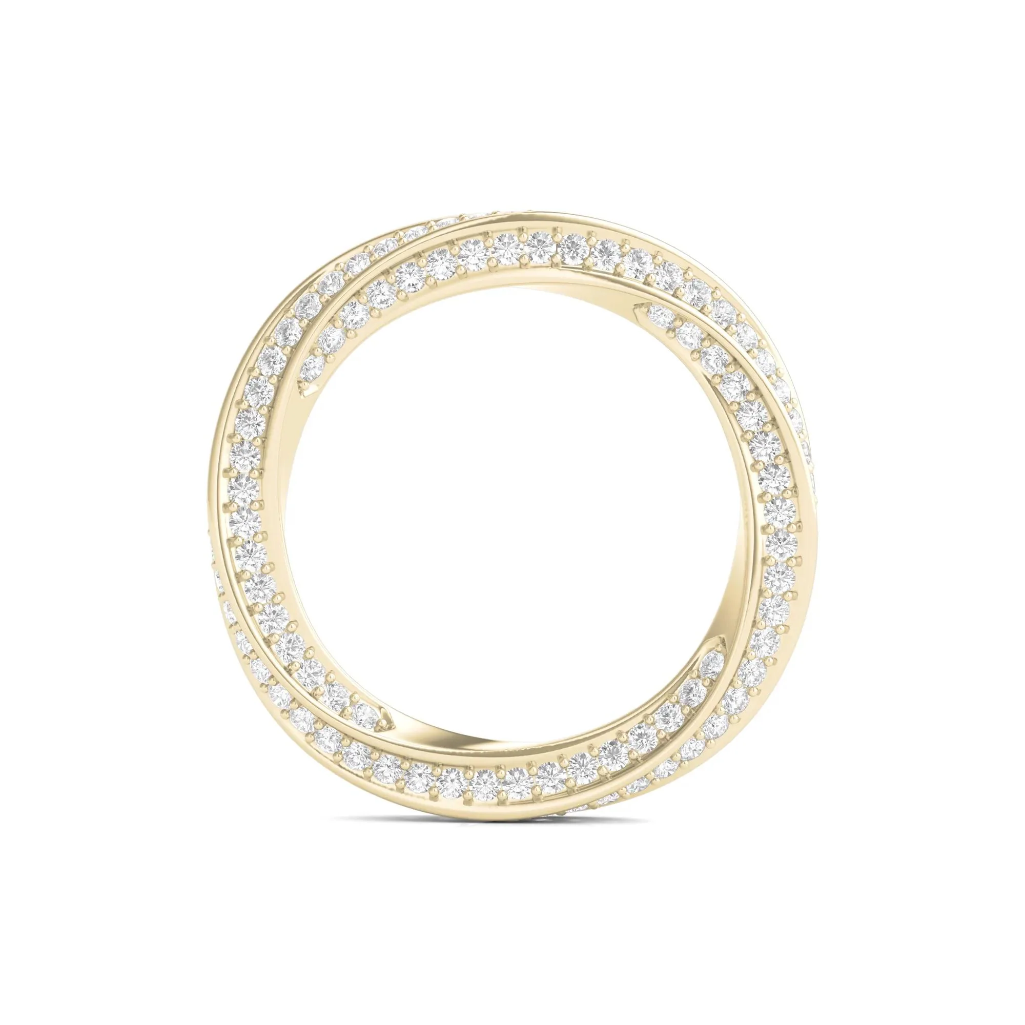 1 CT. Tw. Lab Grown Diamond Helix Eternity Band Ring 14K Yellow Gold Round Brilliant Cut Size 7 - Image 2
