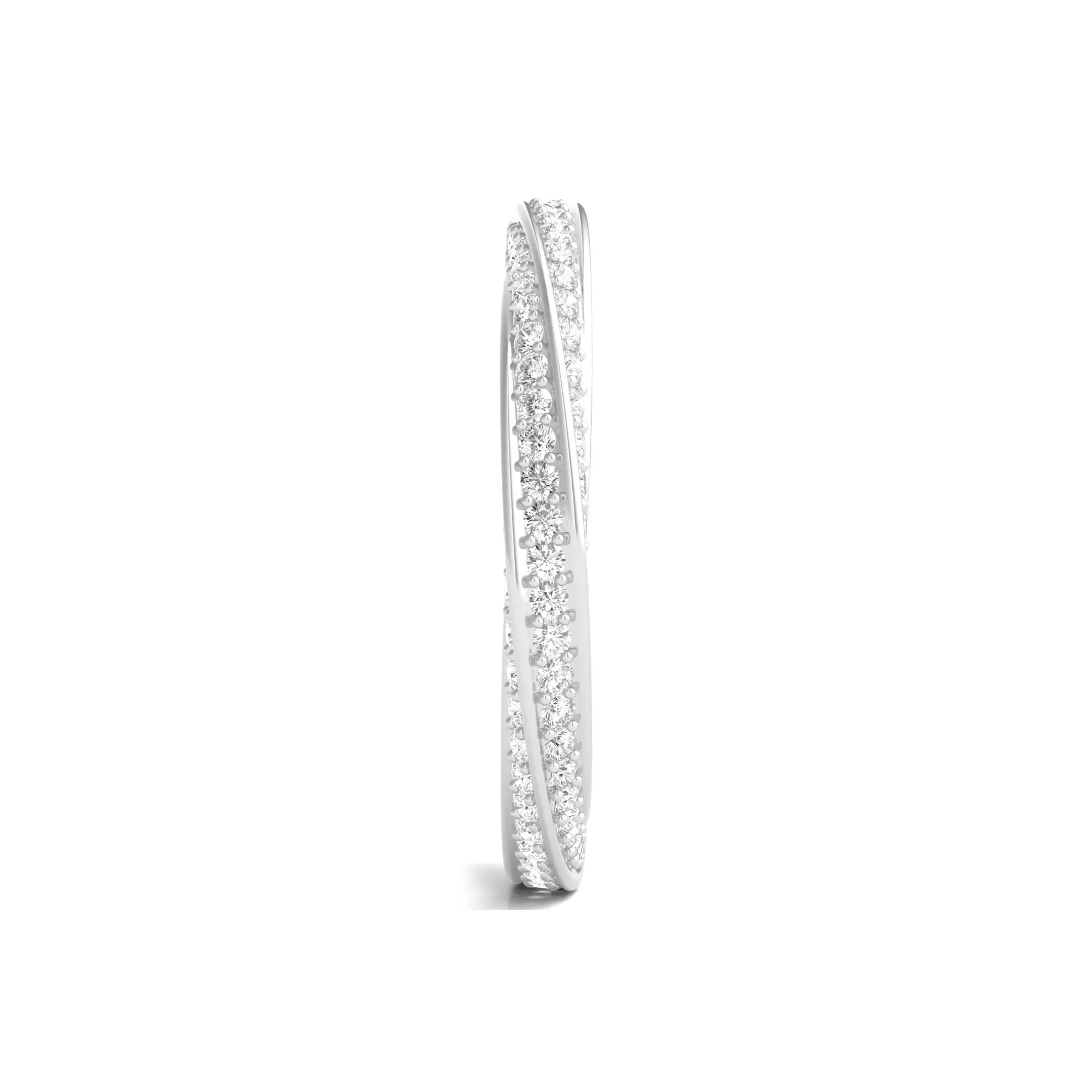 1 CT. Tw. Lab Grown Diamond Helix Eternity Band Ring Platinum Round Brilliant Cut White Size 5.5 - Image 3