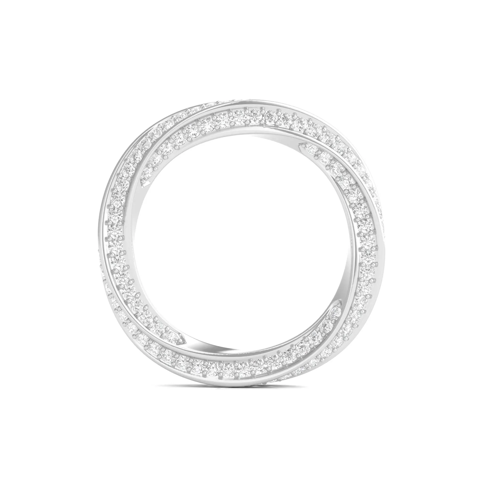 1 CT. Tw. Lab Grown Diamond Helix Eternity Band Ring Platinum Round Brilliant Cut White Size 6.5 - Image 2