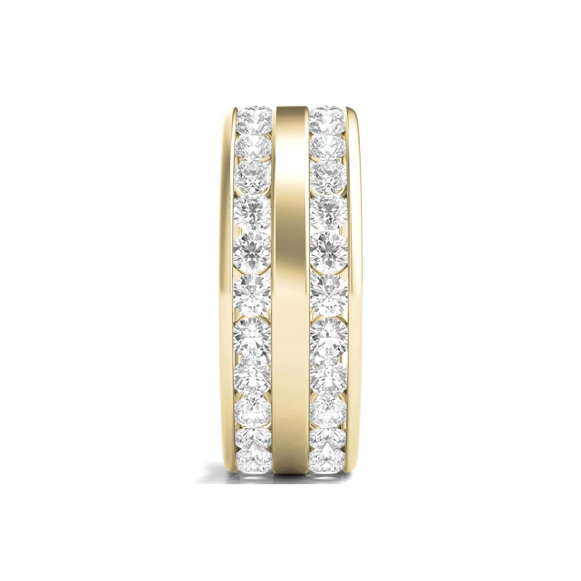 Round Lab Grown Diamond Double-Row Eternity Band Ring 14K Yellow Gold (3 5/8ct. Tw.) Size 6 - Image 3