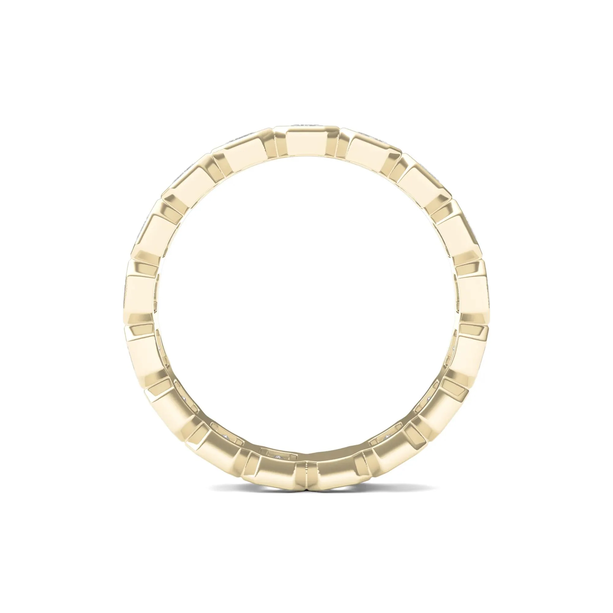 2 1/2 CT. Tw. Emerald-Cut Lab Grown Diamond Bezel-Set Eternity Band Ring 14K Yellow Gold Size 7.5 - Image 2