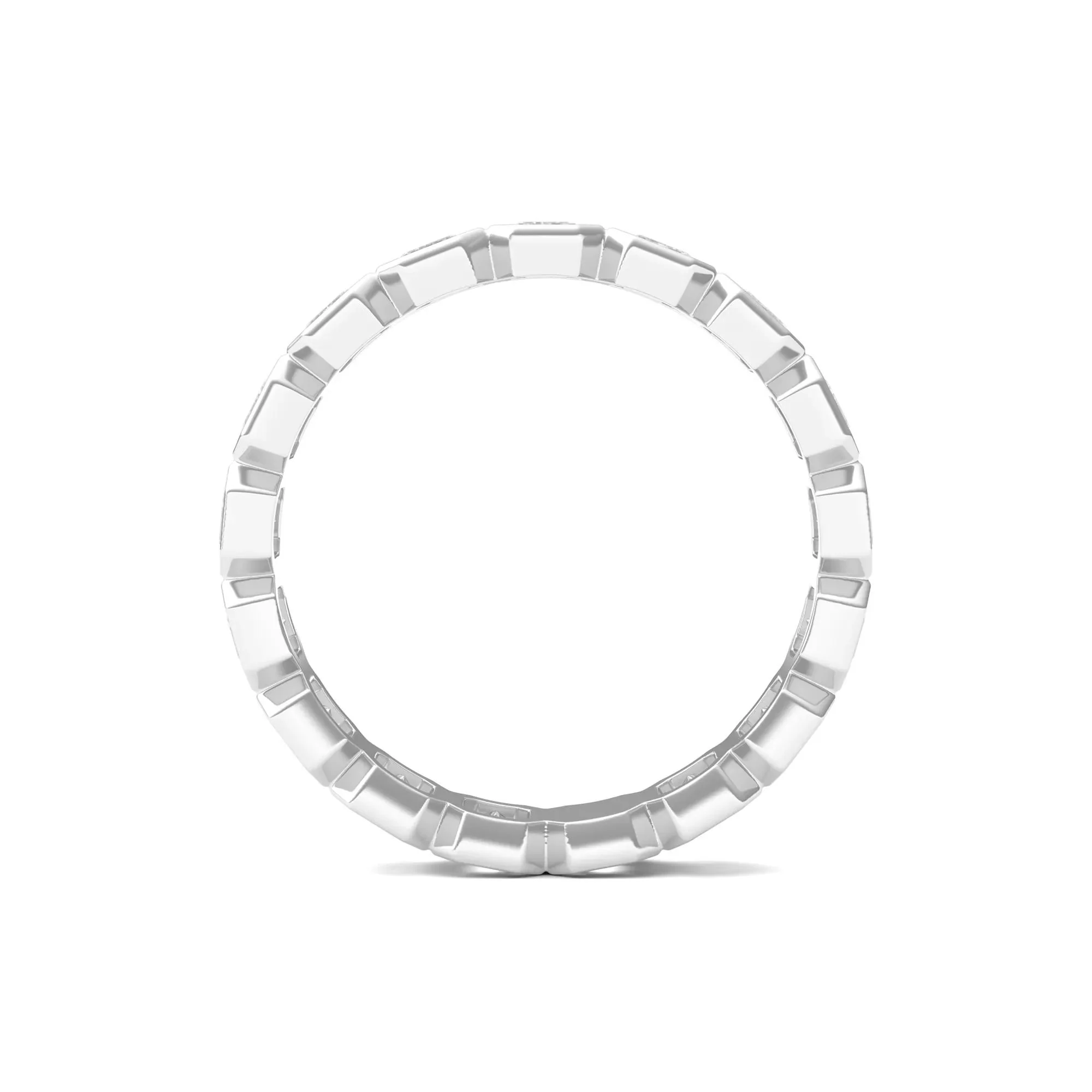 2 1/2 CT. Tw. Emerald-Cut Lab Grown Diamond Bezel-Set Eternity Band Ring Platinum White Size 8.5 - Image 2