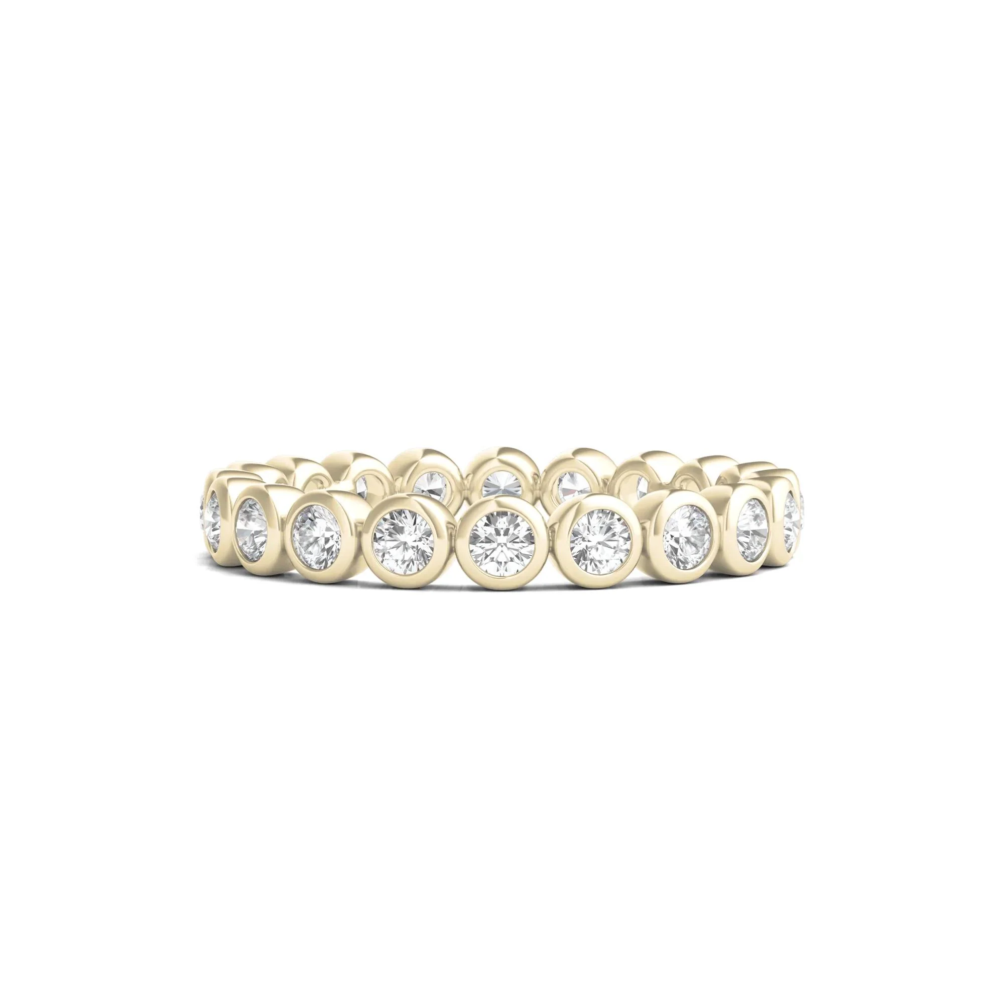 1 CT. Tw. Round Lab Grown Diamond Bezel-Set Eternity Band Ring 14K Yellow Gold Size 7