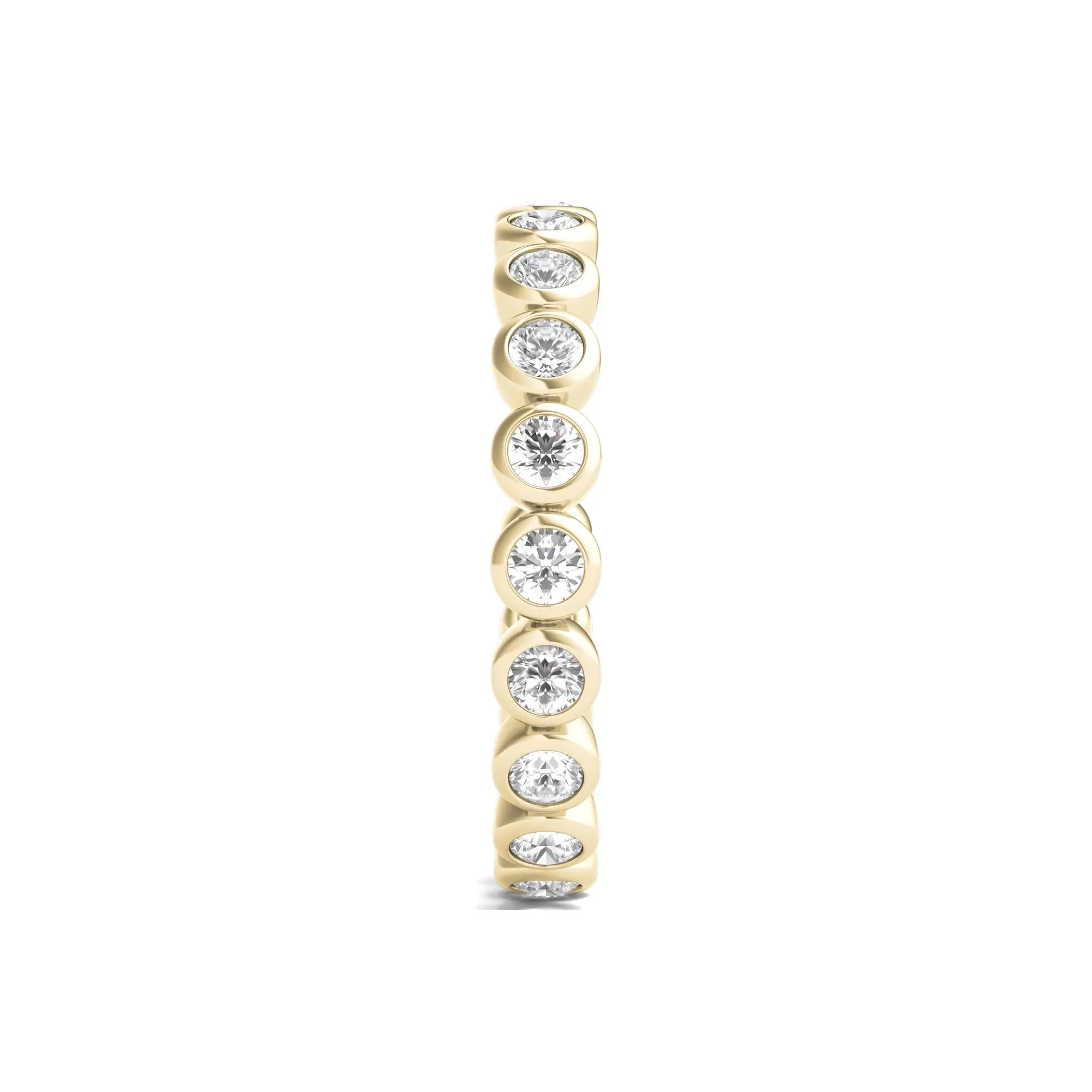 1 CT. Tw. Round Lab Grown Diamond Bezel-Set Eternity Band Ring 14K Yellow Gold Size 7.5 - Image 3