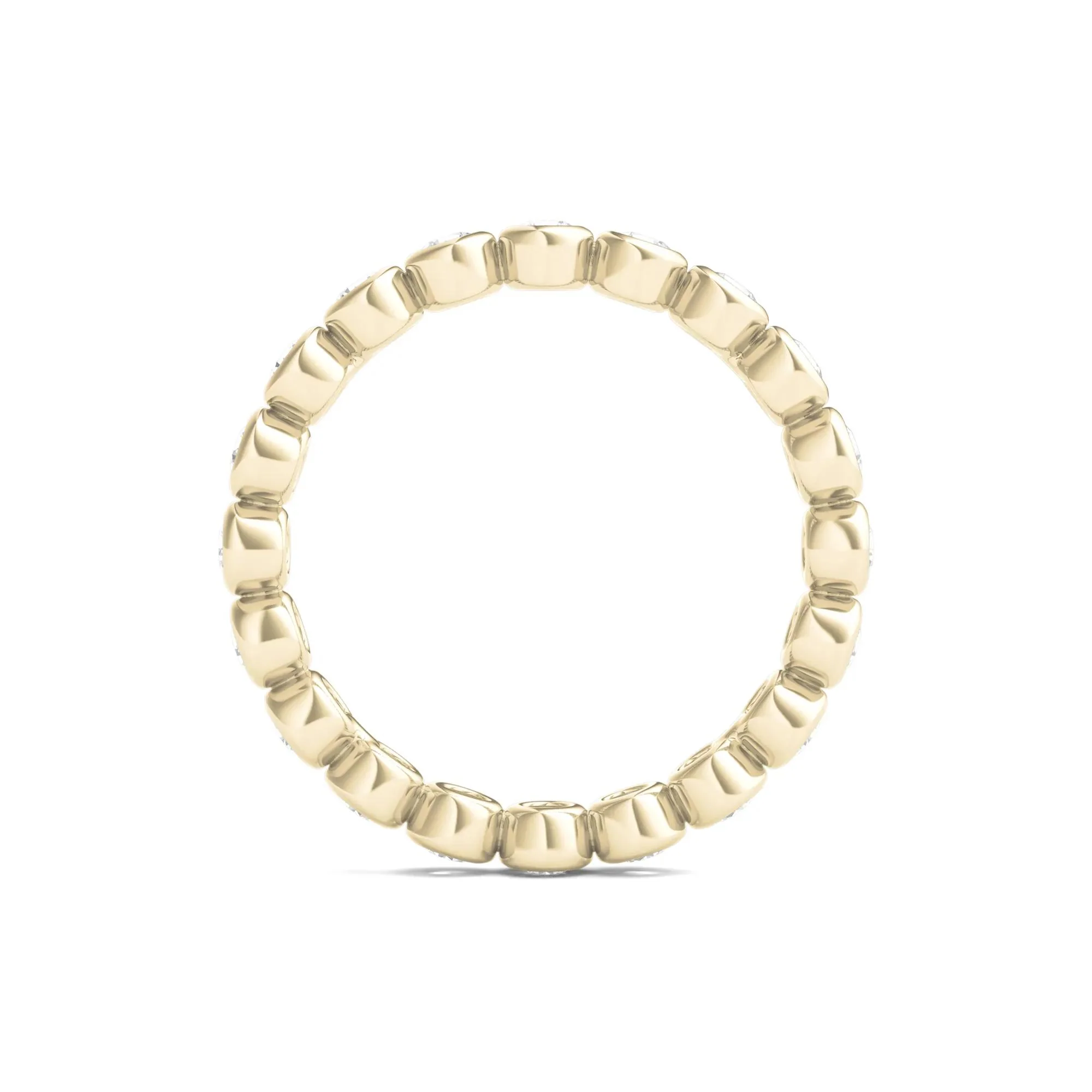 1 CT. Tw. Round Lab Grown Diamond Bezel-Set Eternity Band Ring 14K Yellow Gold Size 8 - Image 2