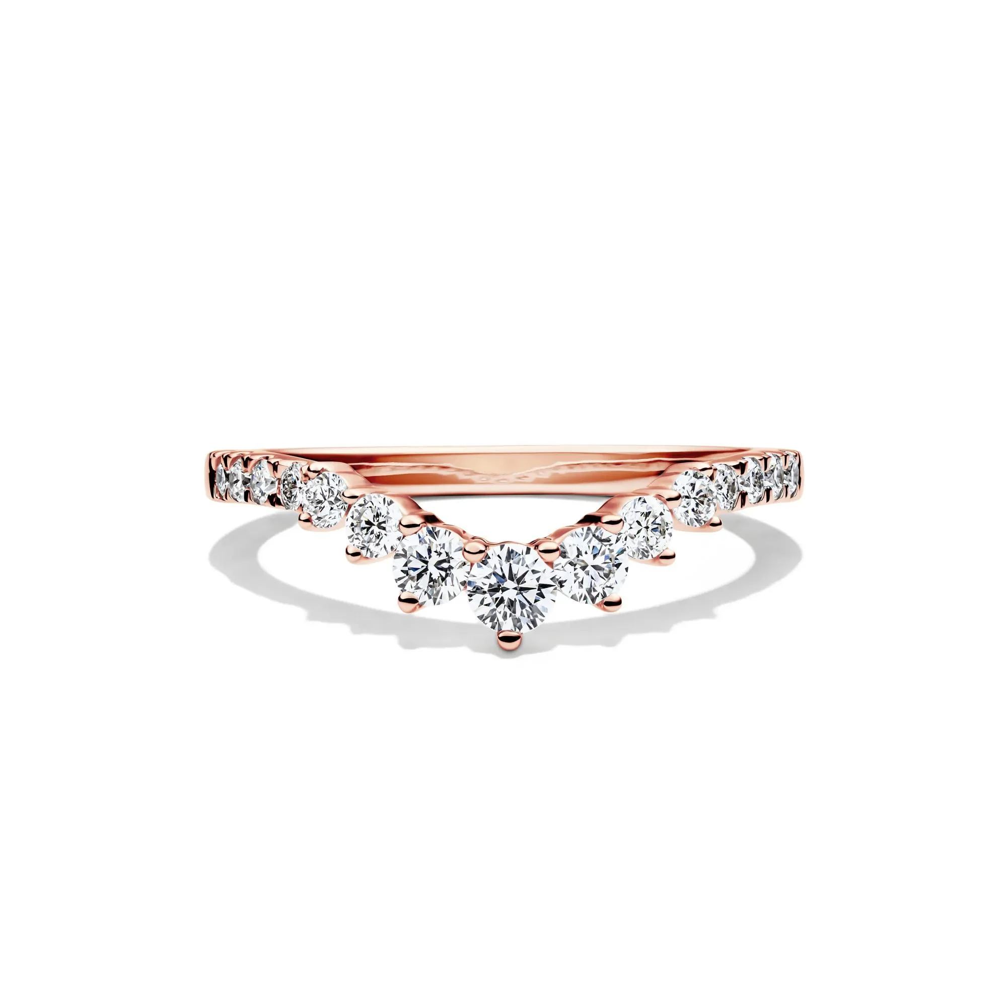 1/2 CT. Tw. Lab Grown Diamond Contour Band Ring 14K Rose Gold Size 5