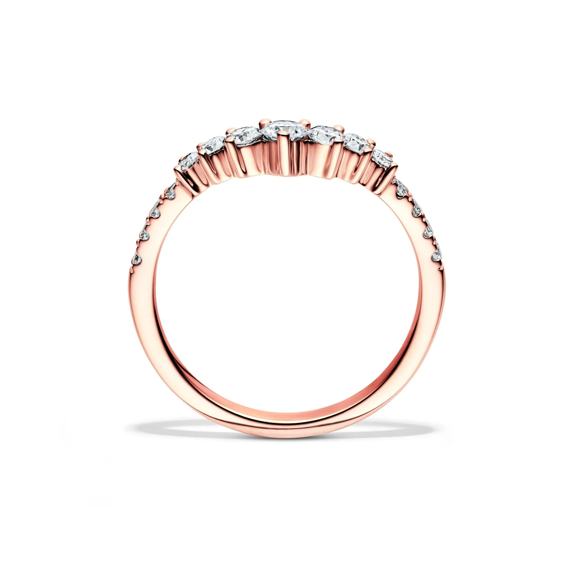 1/2 CT. Tw. Lab Grown Diamond Contour Band Ring 14K Rose Gold Size 6.5 - Image 2