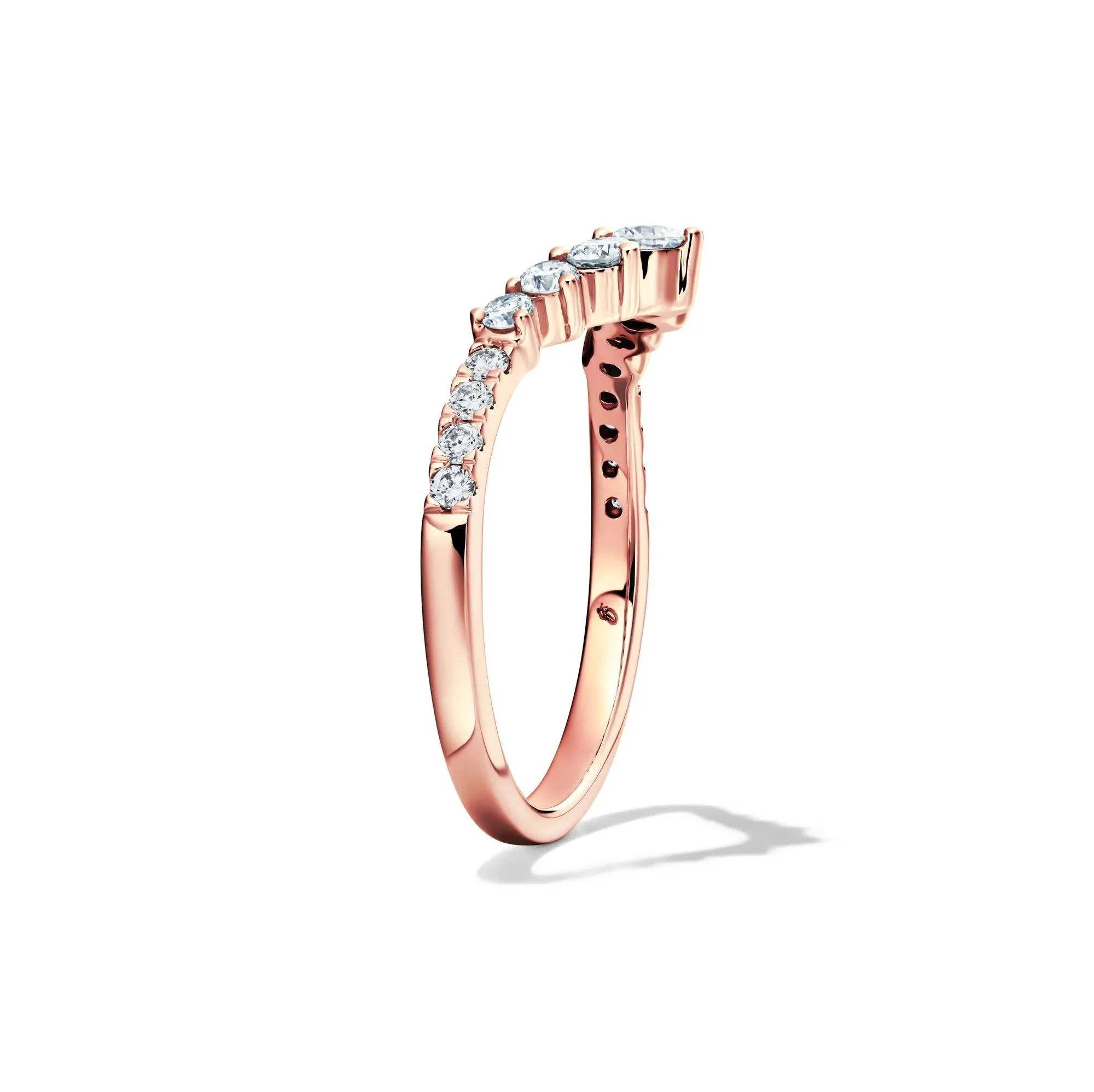 1/2 CT. Tw. Lab Grown Diamond Contour Band Ring 14K Rose Gold Size 8 - Image 3