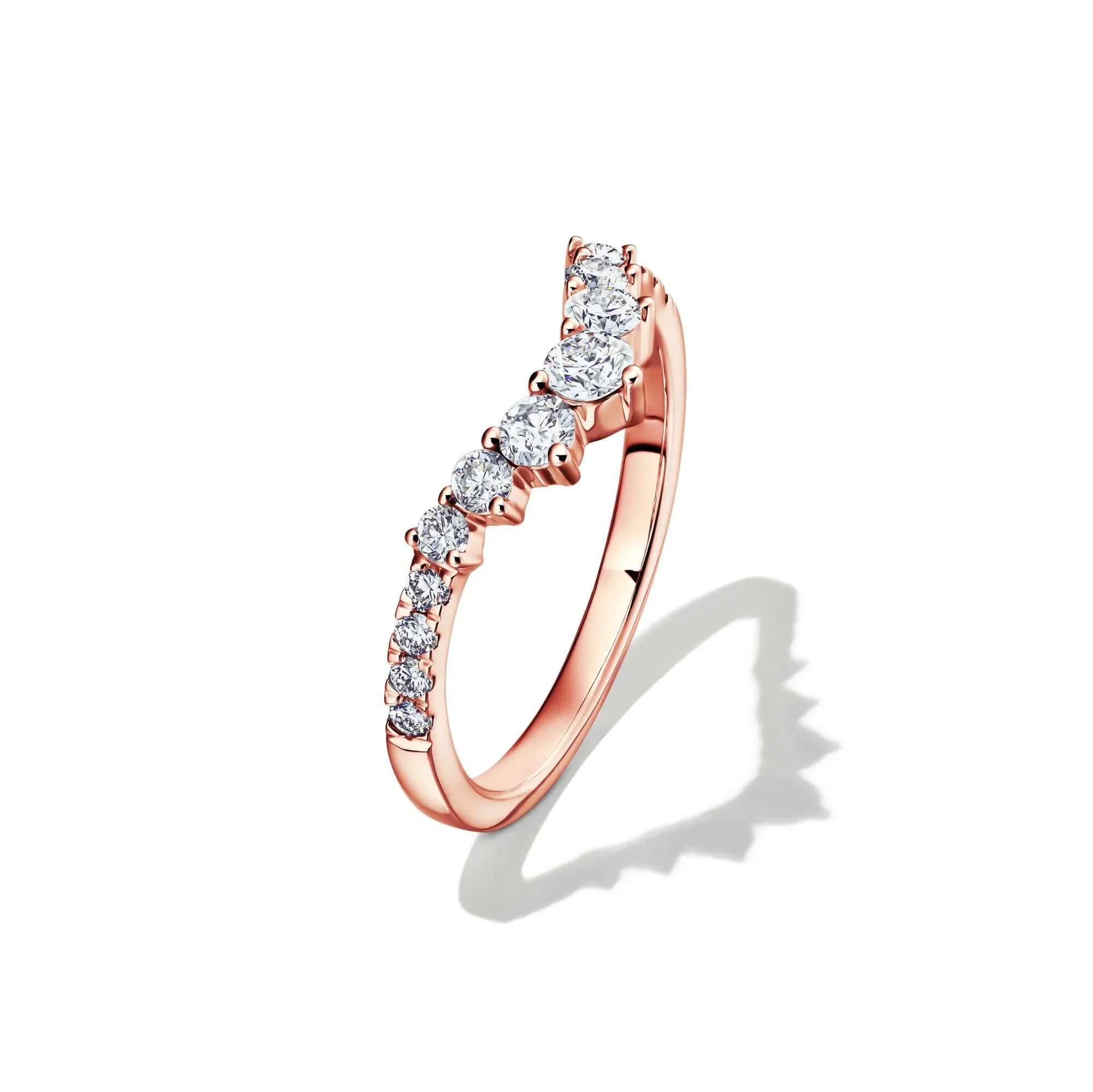 1/2 CT. Tw. Lab Grown Diamond Contour Band Ring 14K Rose Gold Size 8.5 - Image 4
