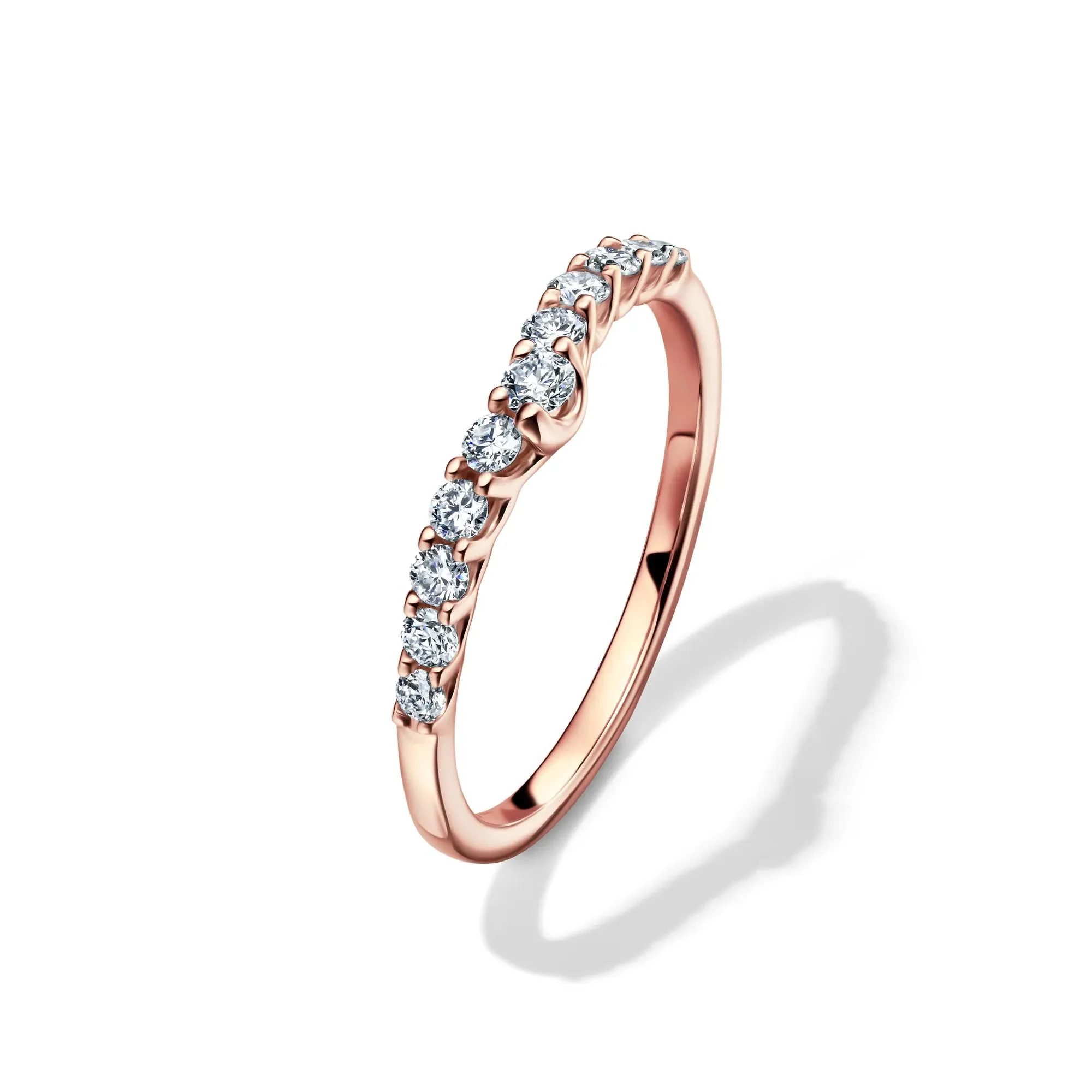 1/3 CT. Tw. Lab Grown Diamond Chevron Band Ring 14K Rose Gold Size 5 1mm - Image 4
