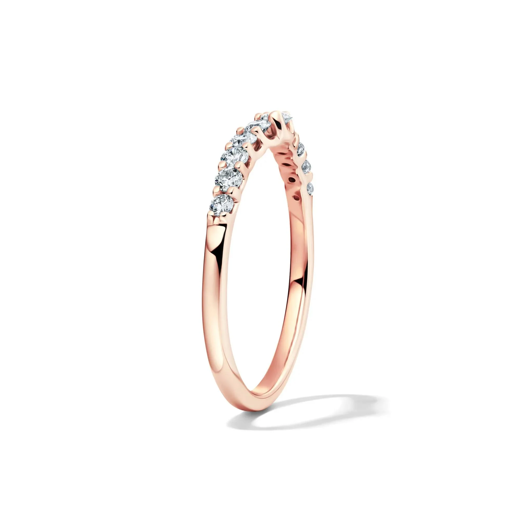 1/3 CT. Tw. Lab Grown Diamond Chevron Band Ring 14K Rose Gold Size 6 1mm - Image 3