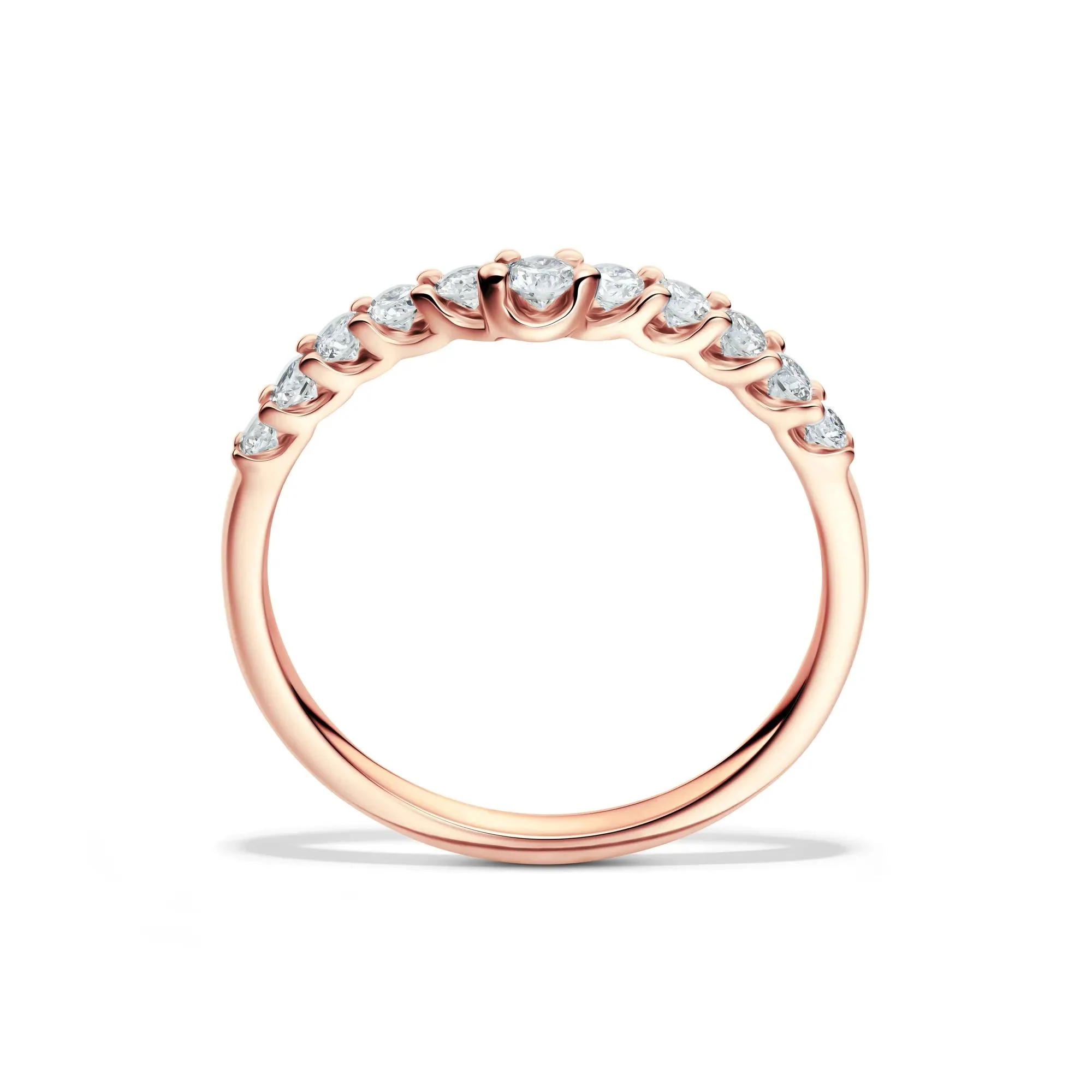 1/3 CT. Tw. Lab Grown Diamond Chevron Band Ring 14K Rose Gold Size 7.5 1mm - Image 2