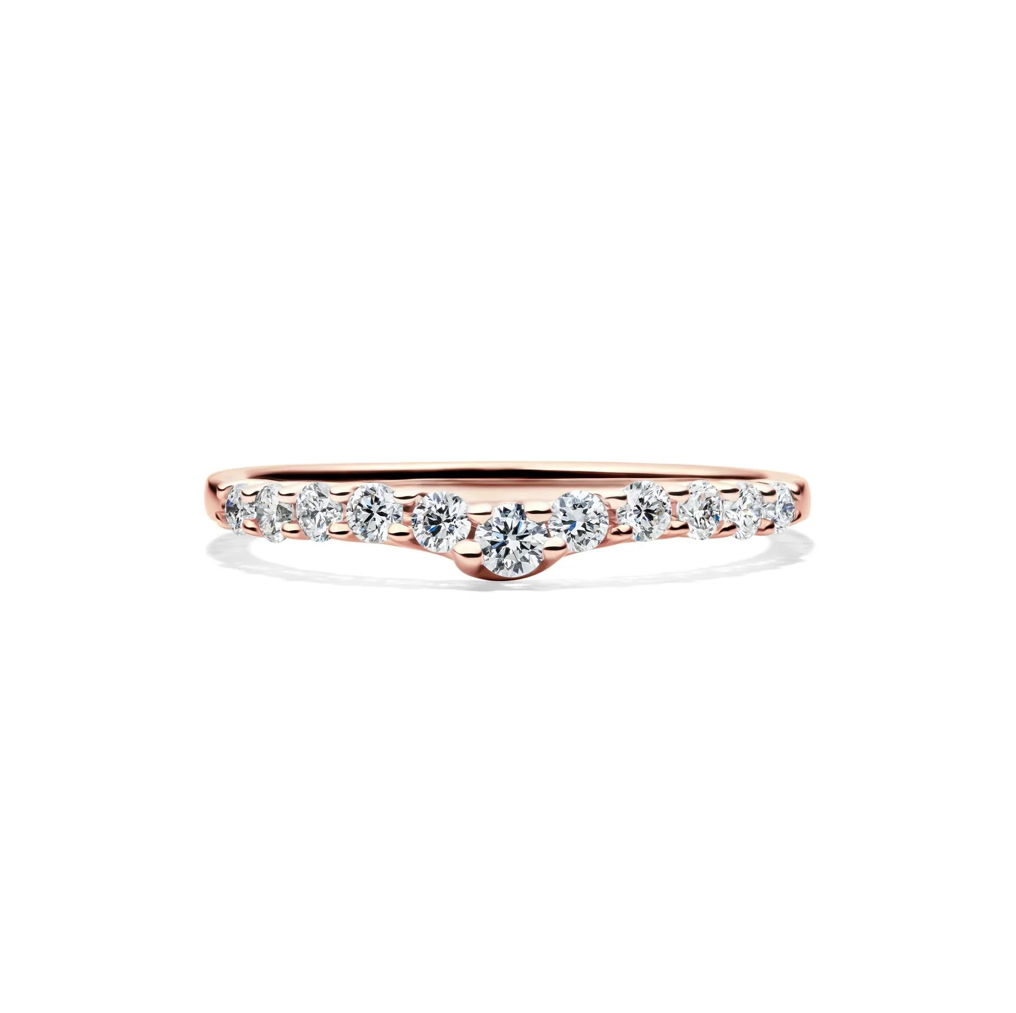 1/3 CT. Tw. Lab Grown Diamond Chevron Band Ring 14K Rose Gold Size 8 1mm