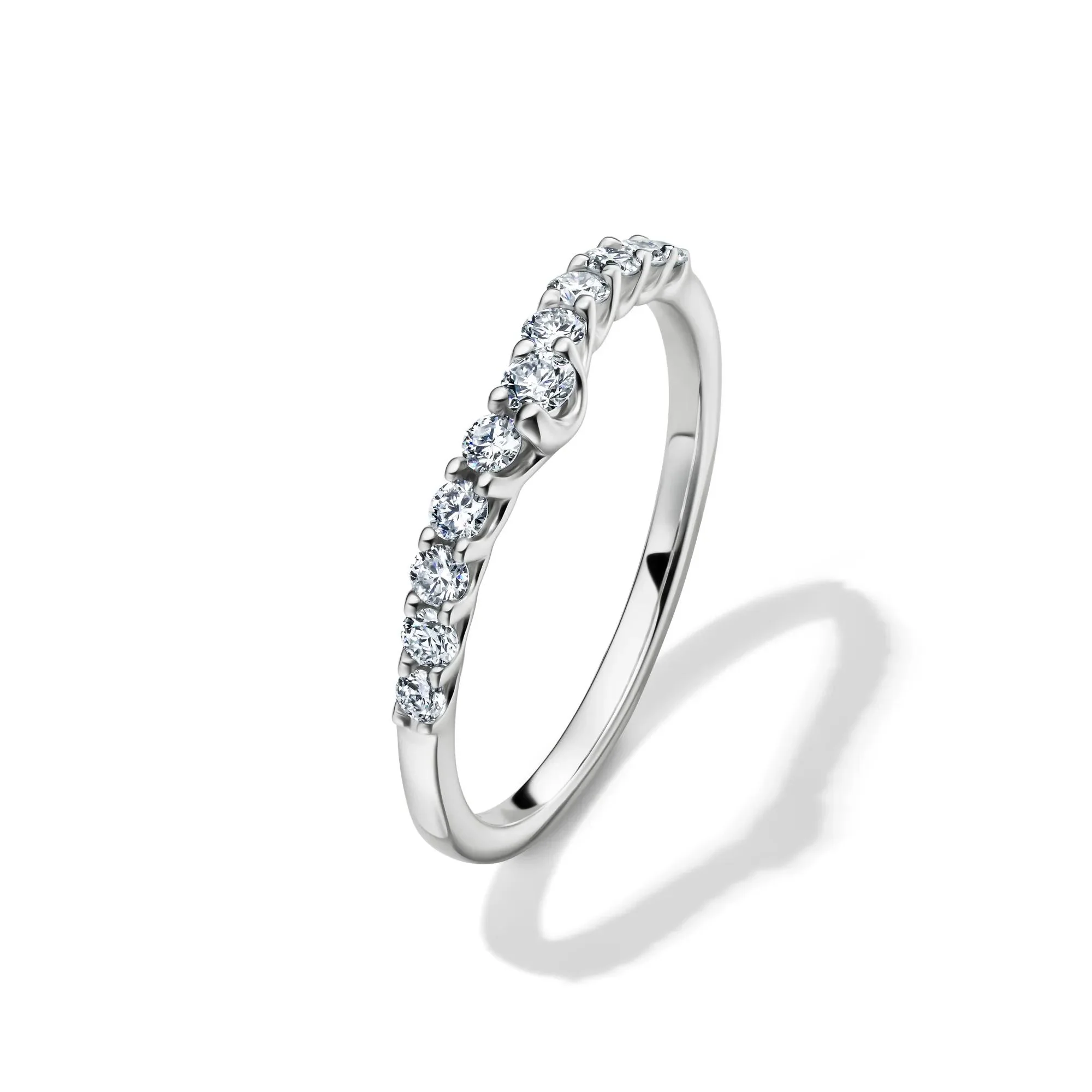 1/3 CT. Tw. Lab Grown Diamond Chevron Band Ring 14K White Gold Size 6 1mm - Image 4