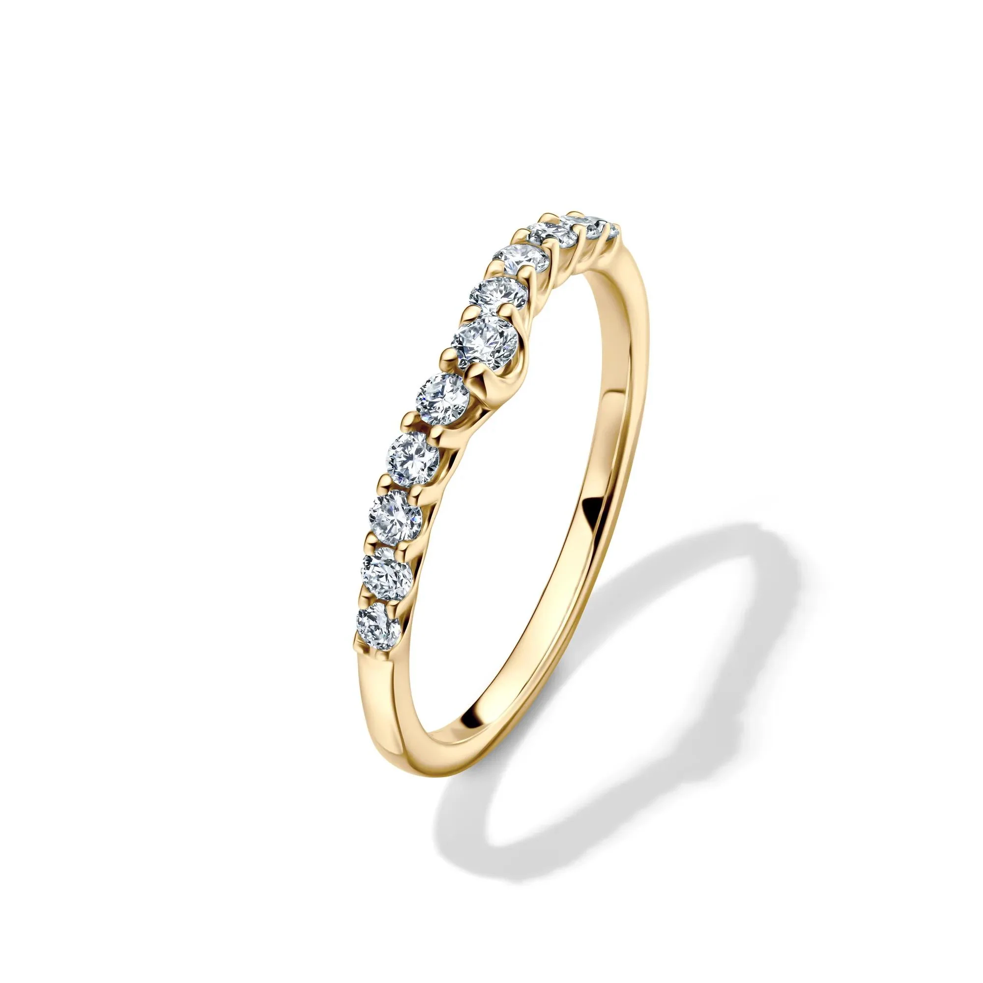 1/3 CT. Tw. Lab Grown Diamond Chevron Band Ring 14K Yellow Gold Size 6 1mm - Image 4