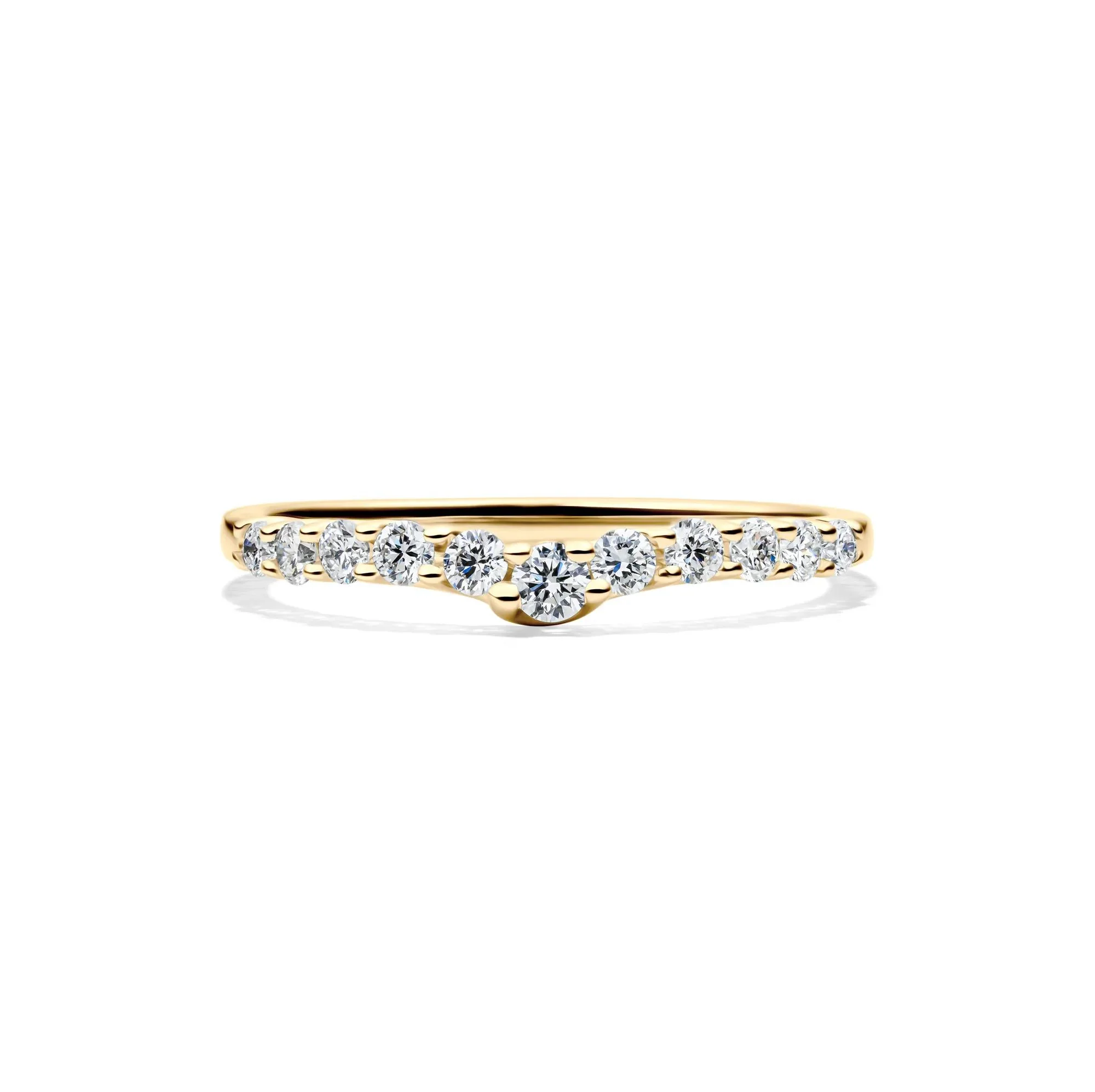 1/3 CT. Tw. Lab Grown Diamond Chevron Band Ring 14K Yellow Gold Size 7.5 1mm