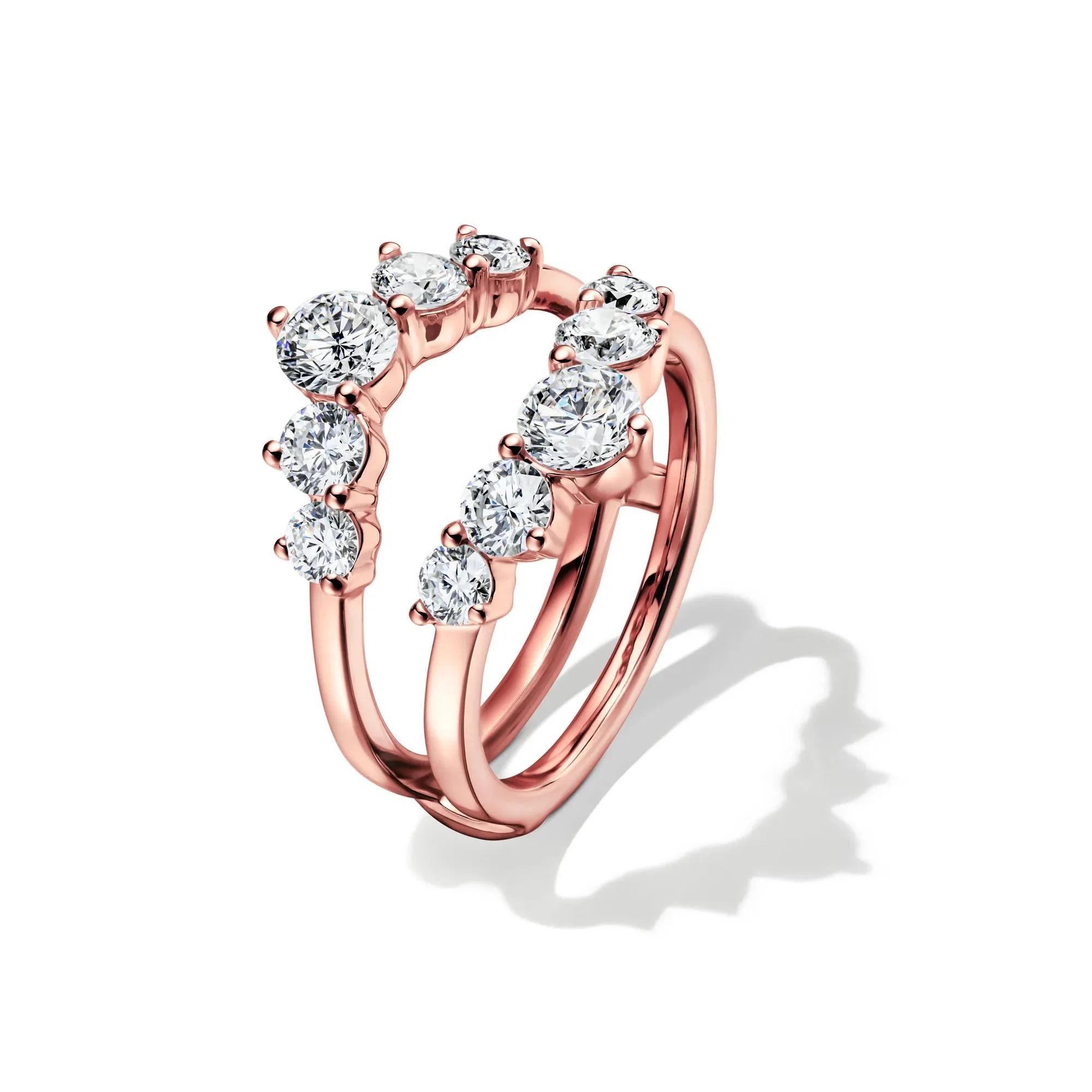 2 CT. Tw. Lab Grown Diamond Insert 14K Rose Gold Ring Size 6.5 5mm - Image 4