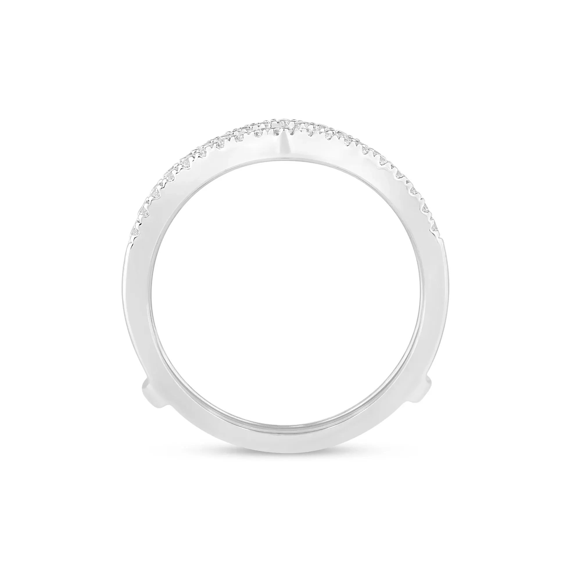 1/4 CT. Tw. Lab Grown Diamond Chevron Ring Insert 14K Rose White Round Brilliant Cut Size 6.5 5mm - Image 2