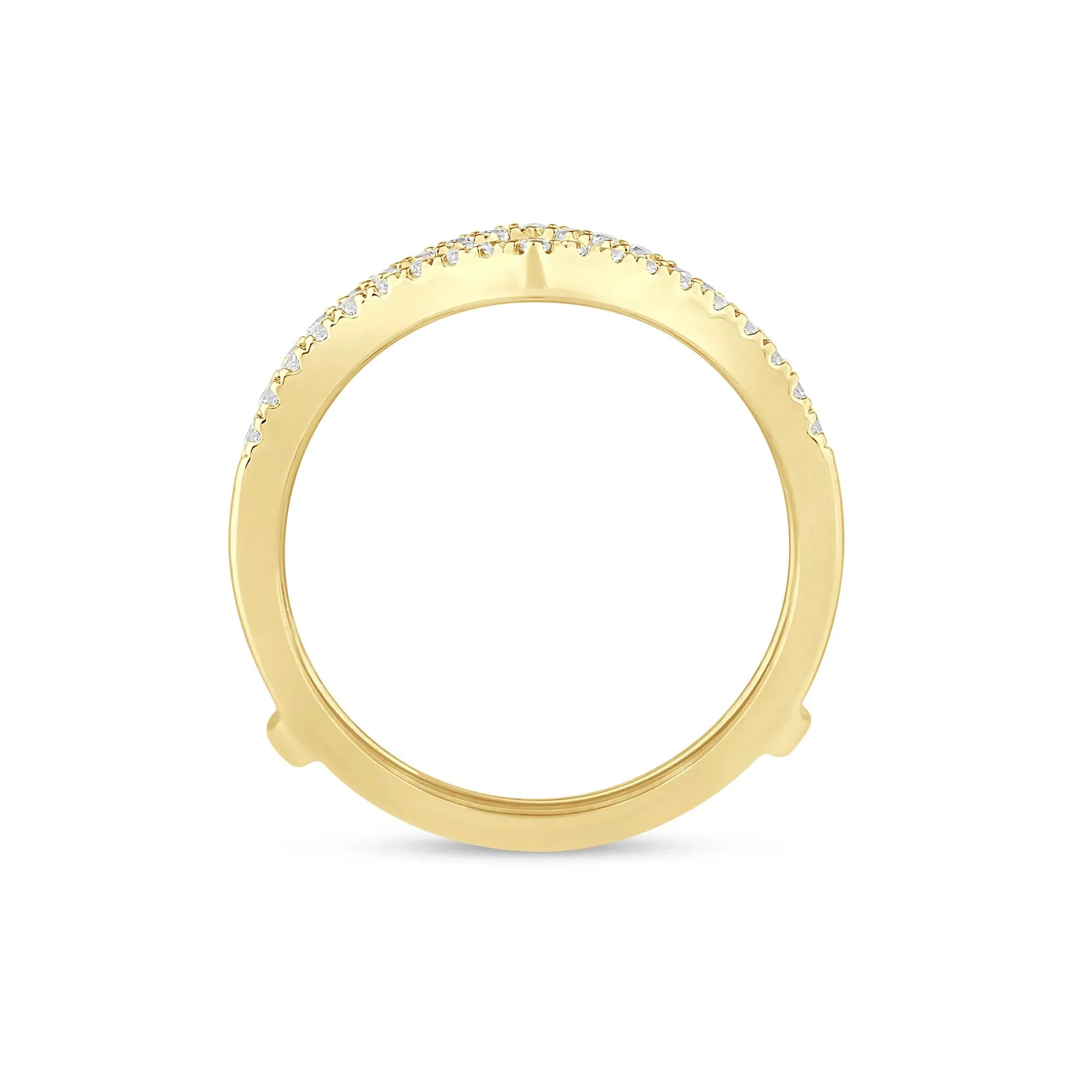 1/4 CT. Tw. Lab Grown Diamond Chevron Ring Insert 14K Yellow Gold Round Brilliant Cut Size 7.5 5mm - Image 2