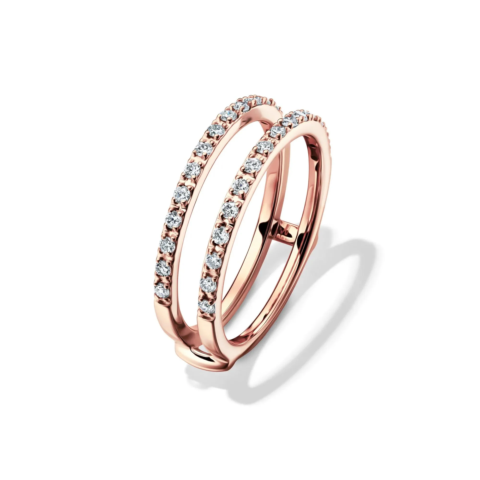 1/3 CT. Tw. Lab Grown Diamond Straight Insert 14K Rose Gold Ring Round Brilliant Cut Size 5 1mm - Image 4
