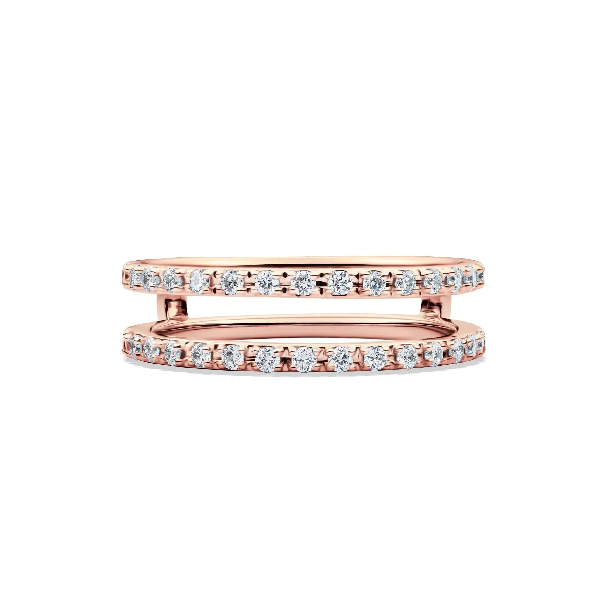 1/3 CT. Tw. Lab Grown Diamond Straight Insert 14K Rose Gold Ring Round Brilliant Cut Size 5.5 1mm