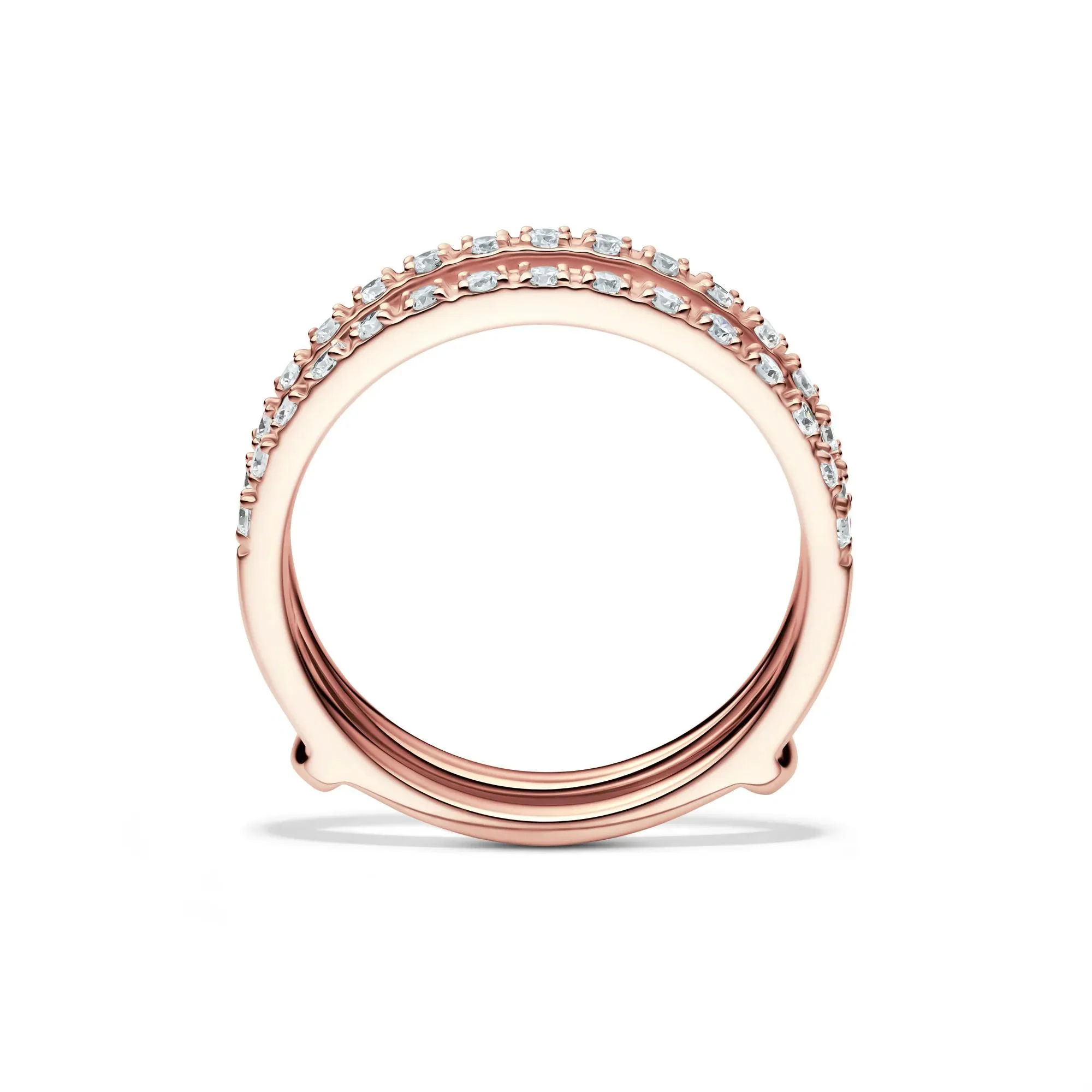 1/3 CT. Tw. Lab Grown Diamond Straight Insert 14K Rose Gold Ring Round Brilliant Cut Size 5.5 1mm - Image 2