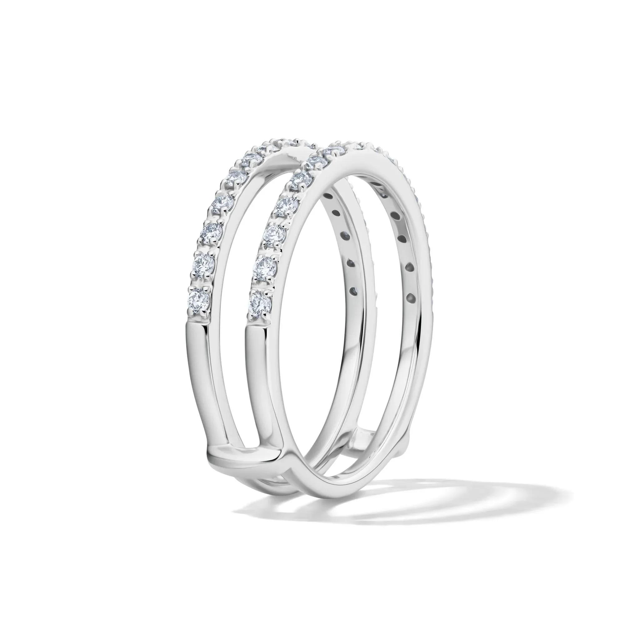 1/3 CT. Tw. Lab Grown Diamond Straight Insert 14K White Gold Ring Round Brilliant Cut Size 6 1mm - Image 3