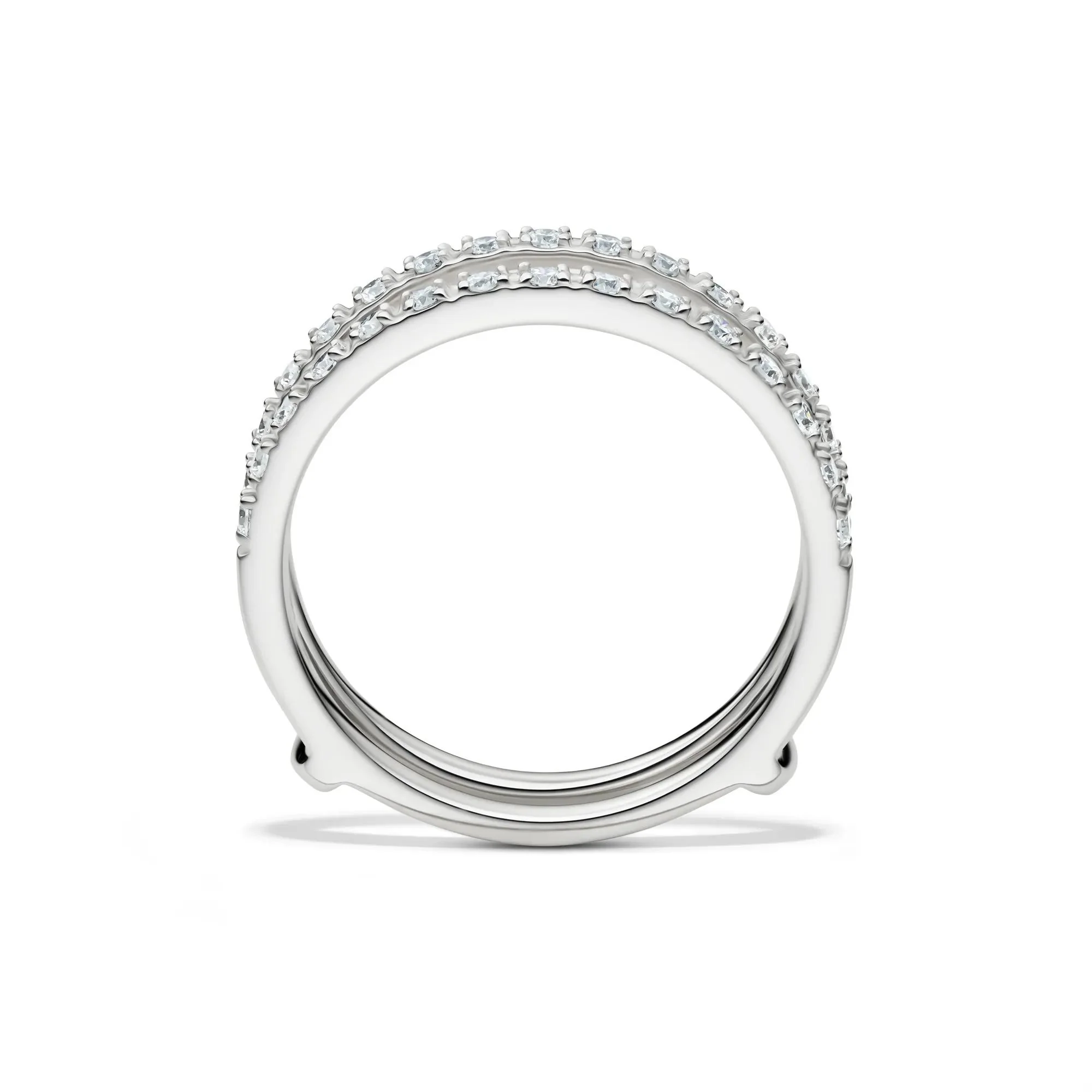 1/3 CT. Tw. Lab Grown Diamond Straight Insert 14K White Gold Ring Round Brilliant Cut Size 6.5 1mm - Image 2