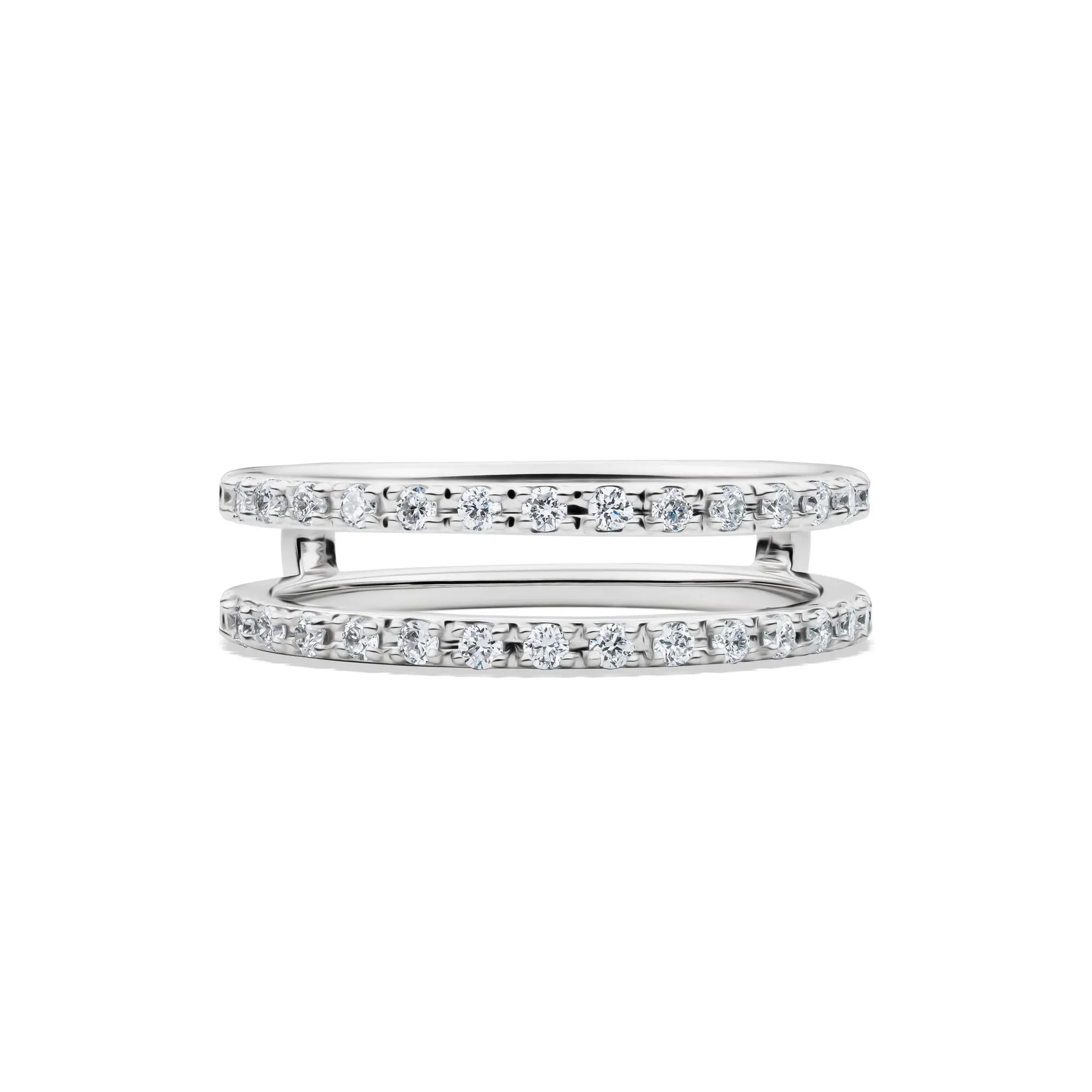 1/3 CT. Tw. Lab Grown Diamond Straight Insert 14K White Gold Ring Round Brilliant Cut Size 7 1mm