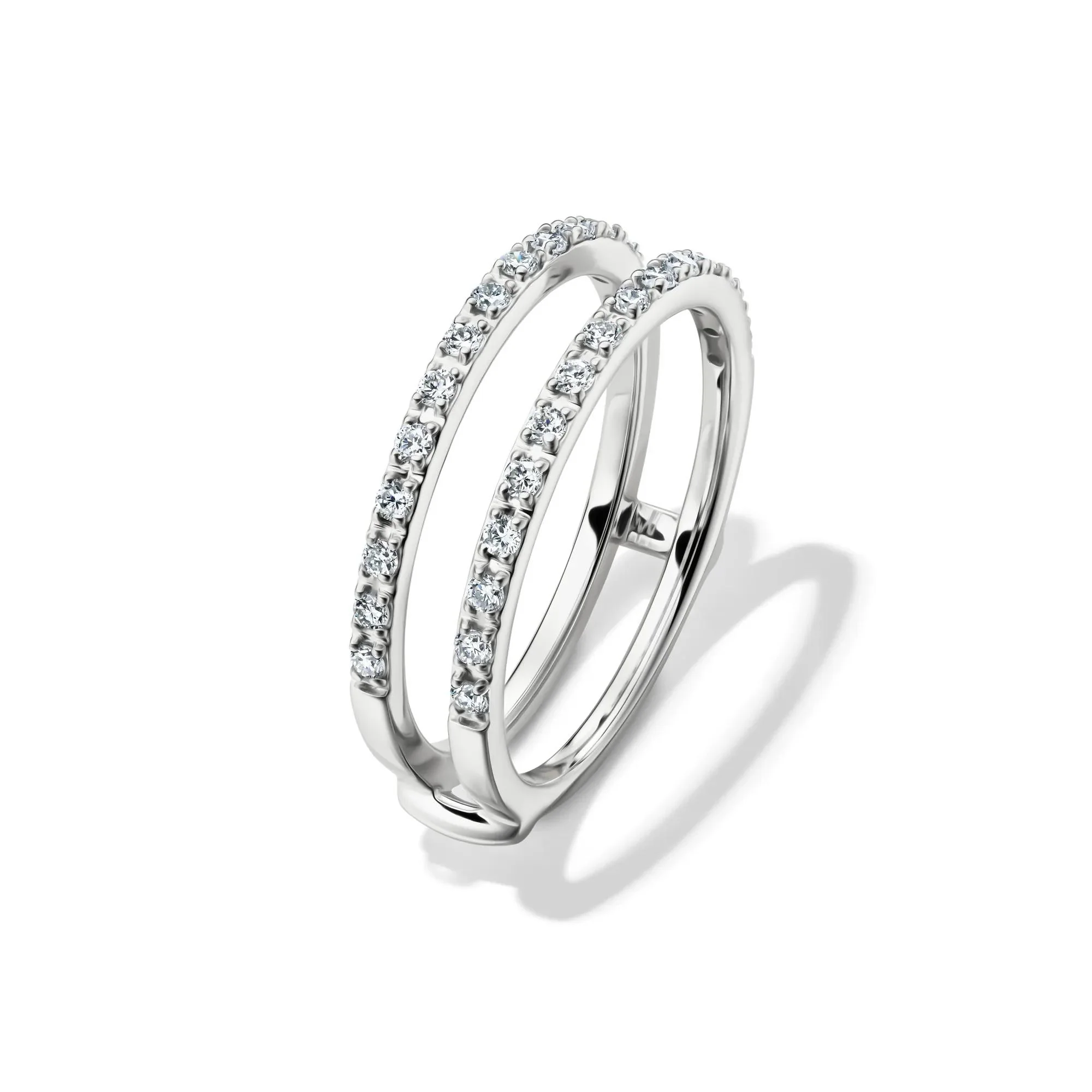 1/3 CT. Tw. Lab Grown Diamond Straight Insert 14K White Gold Ring Round Brilliant Cut Size 7.5 1mm - Image 4