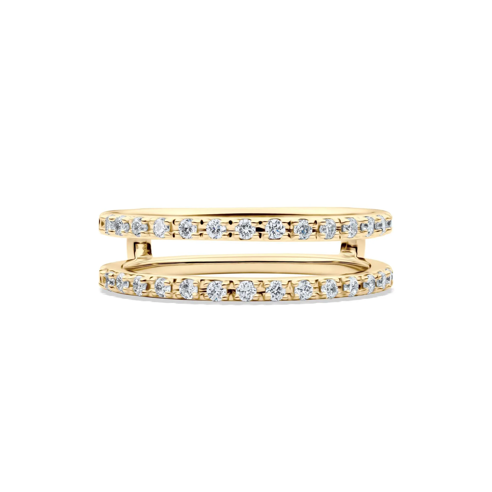 1/3 CT. Tw. Lab Grown Diamond Straight Insert 14K Yellow Gold Ring Round Brilliant Cut Size 5 1mm