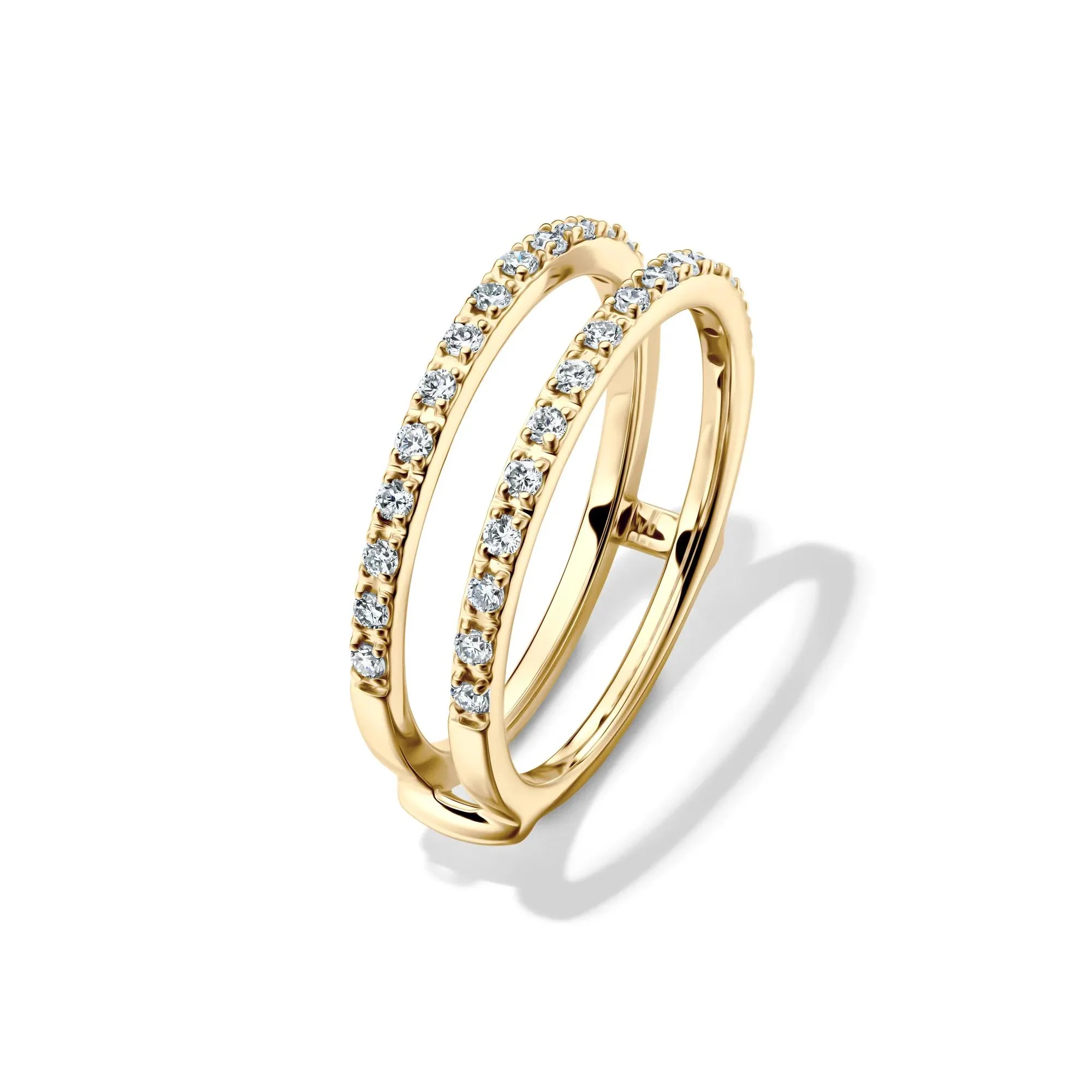 1/3 CT. Tw. Lab Grown Diamond Straight Insert 14K Yellow Gold Ring Round Brilliant Cut Size 6 1mm - Image 4
