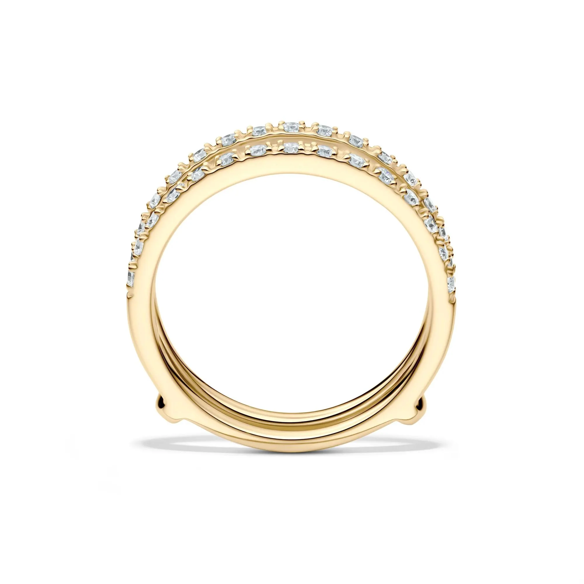 1/3 CT. Tw. Lab Grown Diamond Straight Insert 14K Yellow Gold Ring Round Brilliant Cut Size 7 1mm - Image 2
