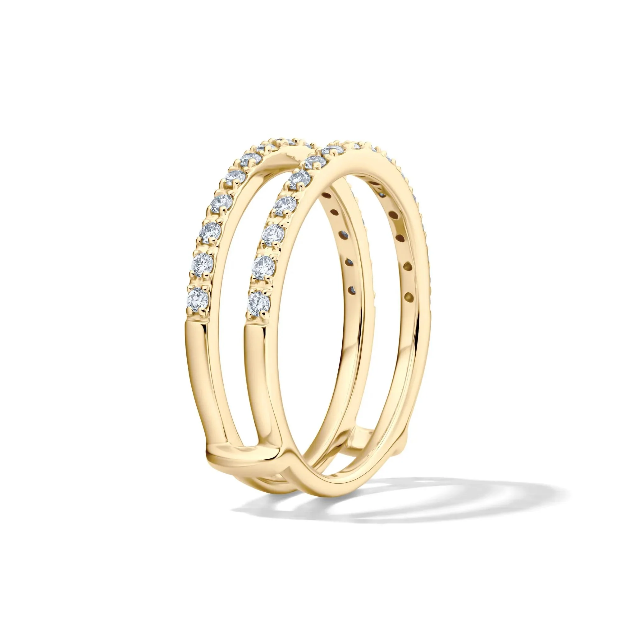 1/3 CT. Tw. Lab Grown Diamond Straight Insert 14K Yellow Gold Ring Round Brilliant Cut Size 9 1mm - Image 3