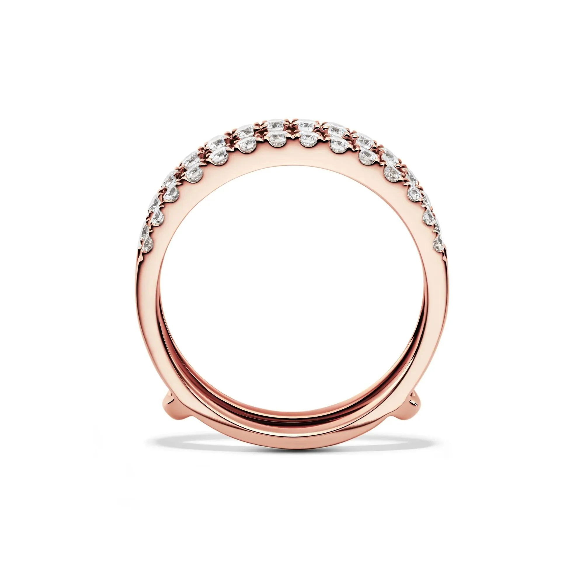 1/2 CT. Tw. Lab Grown Diamond Enhancer 14K Rose Gold Ring Size 8 1mm - Image 2