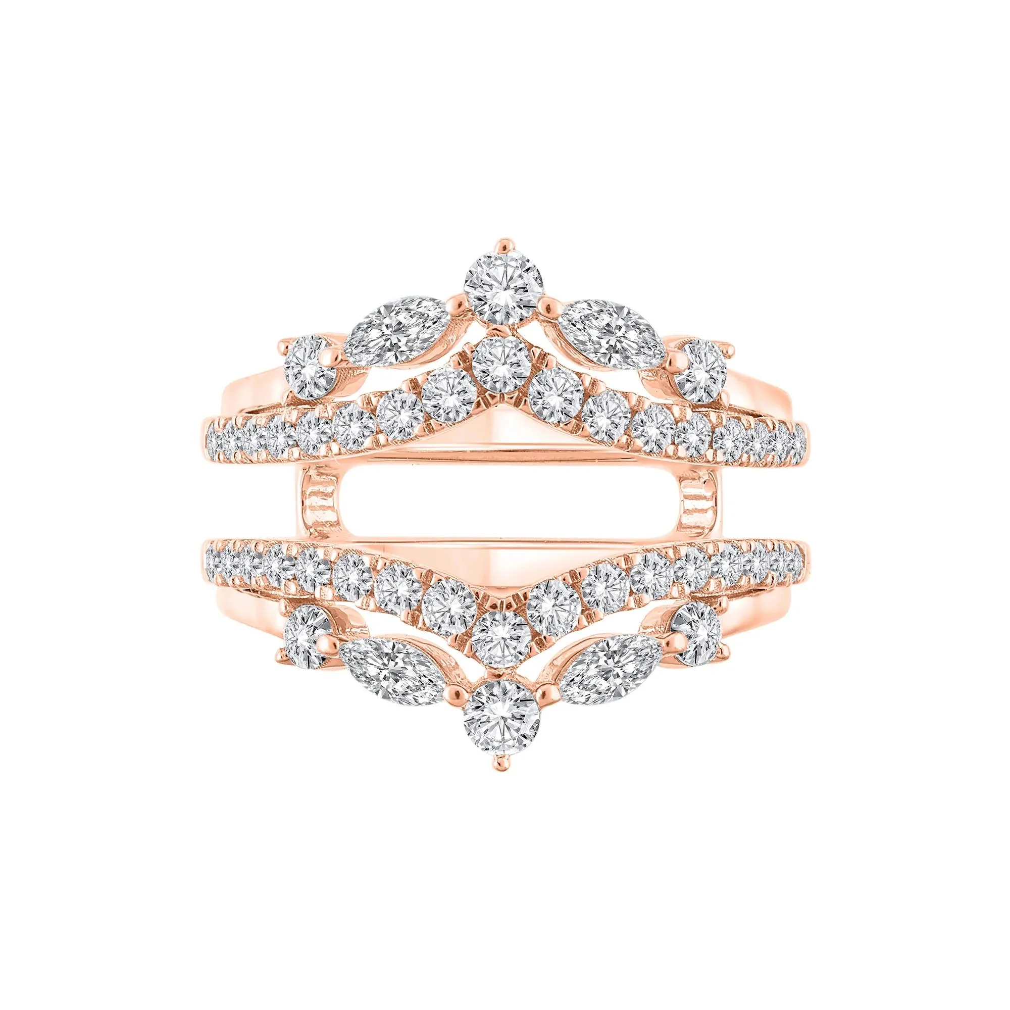 1/4 CT. Tw. Lab Grown Diamond Insert 14K Rose Gold Ring Round Brilliant Cut Size 10