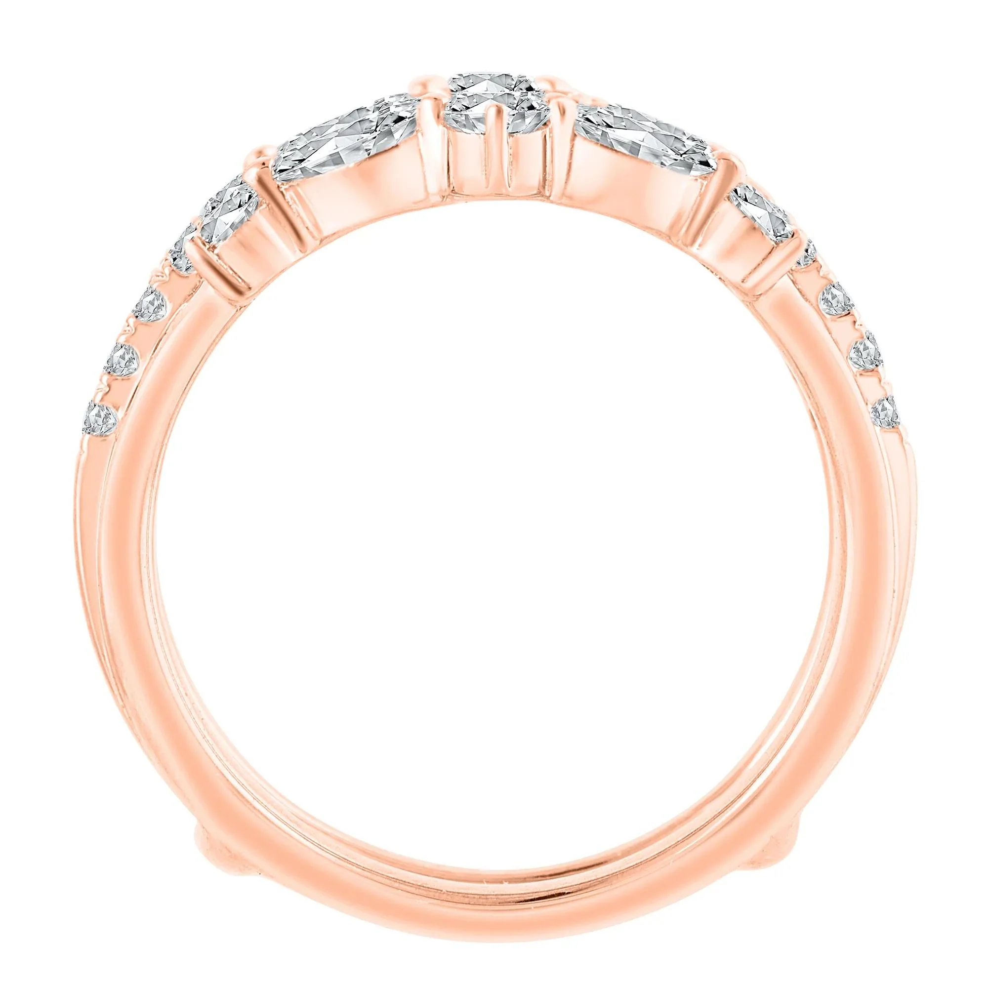 1/4 CT. Tw. Lab Grown Diamond Insert 14K Rose Gold Ring Round Brilliant Cut Size 5 - Image 2